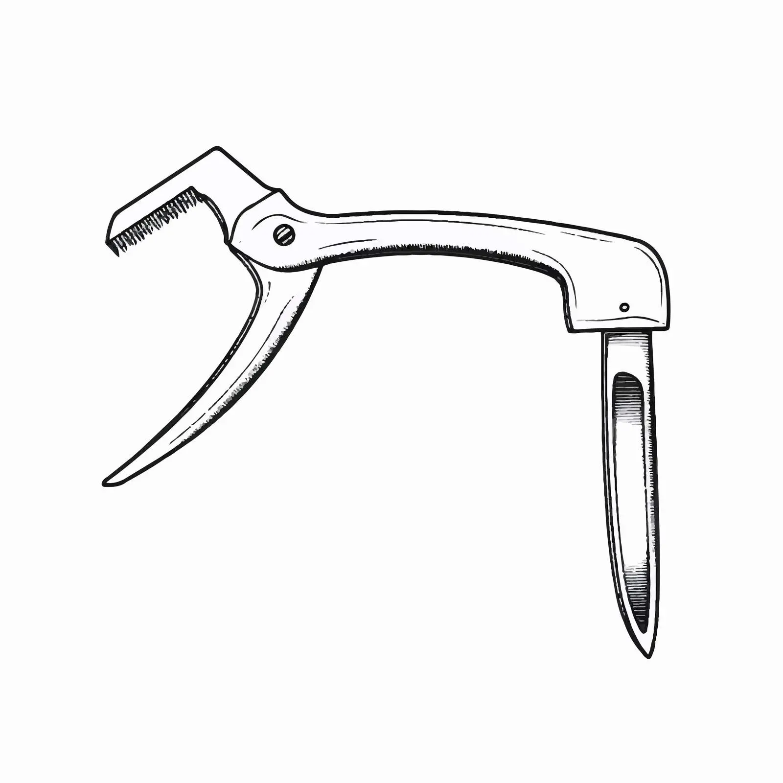 Hacksaw Outline Vector Illustration on White Background – free carpentry image from Dotvec
