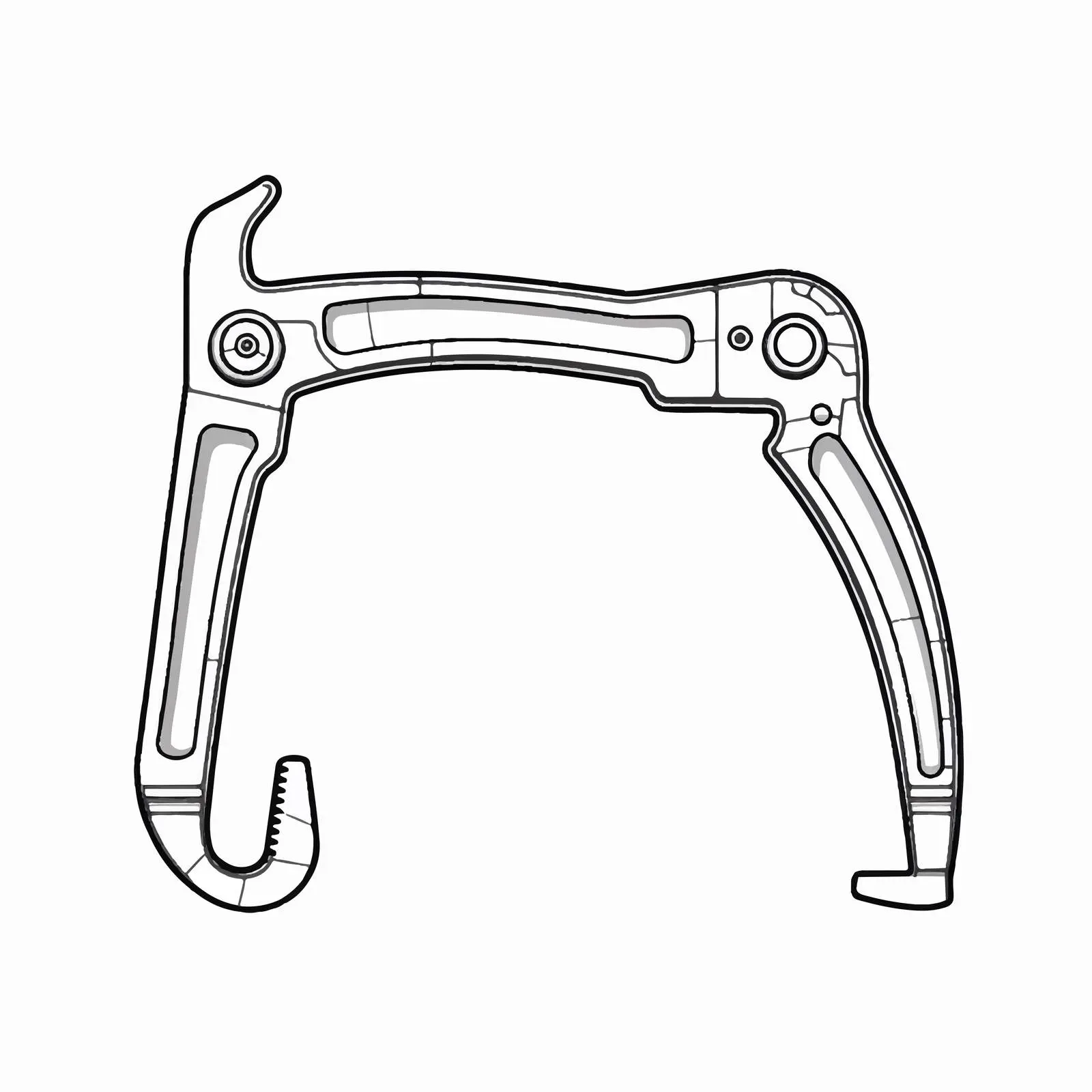 Hacksaw Outline Vector Illustration on White Background – free construction tools image from Dotvec