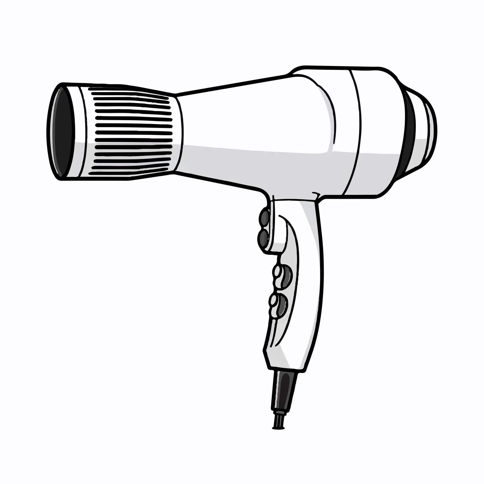 Hair Dryer Outline Vector Illustration – free monochrome design image from Dotvec