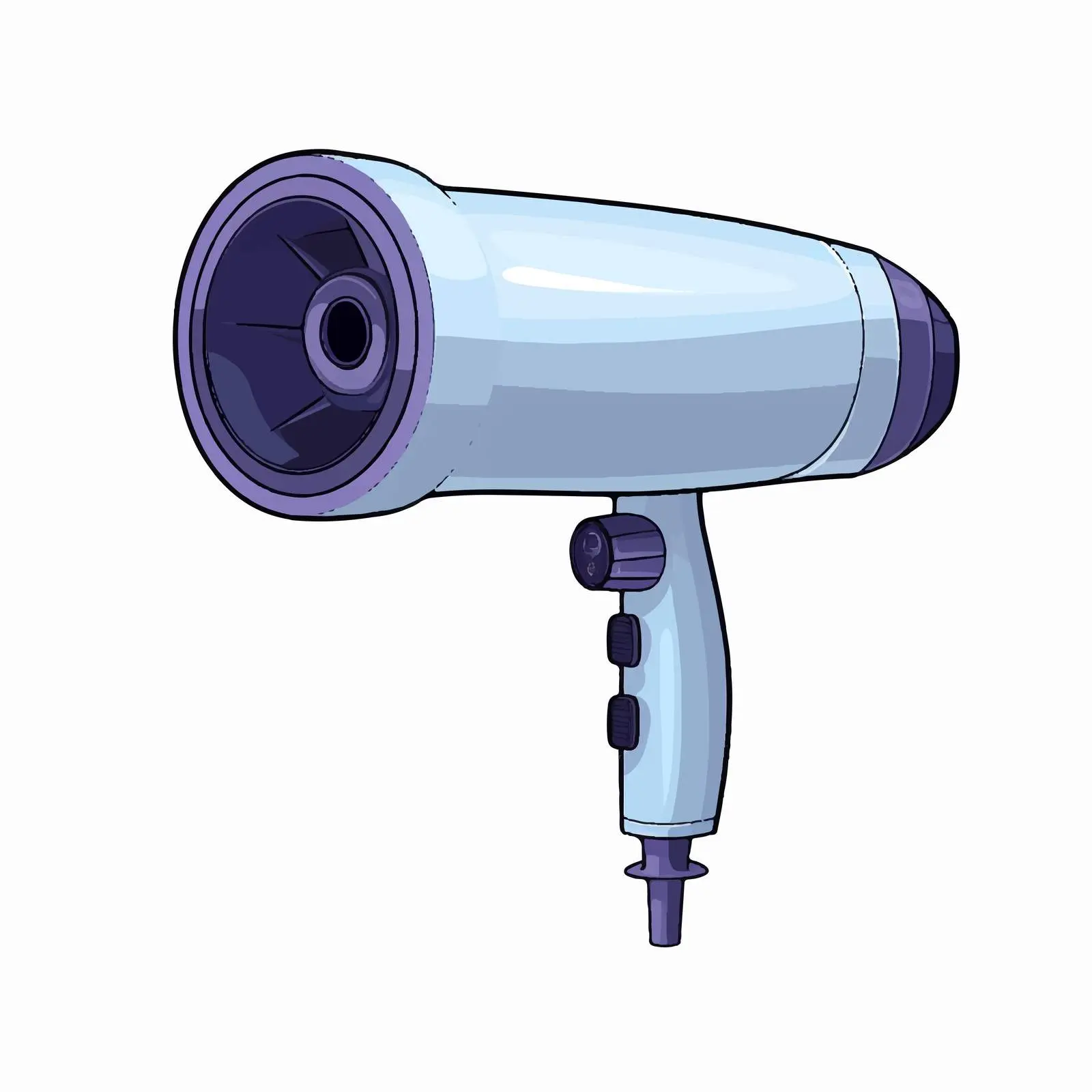 Hair Dryer Vector Illustration on White Background — free download from Dotvec
