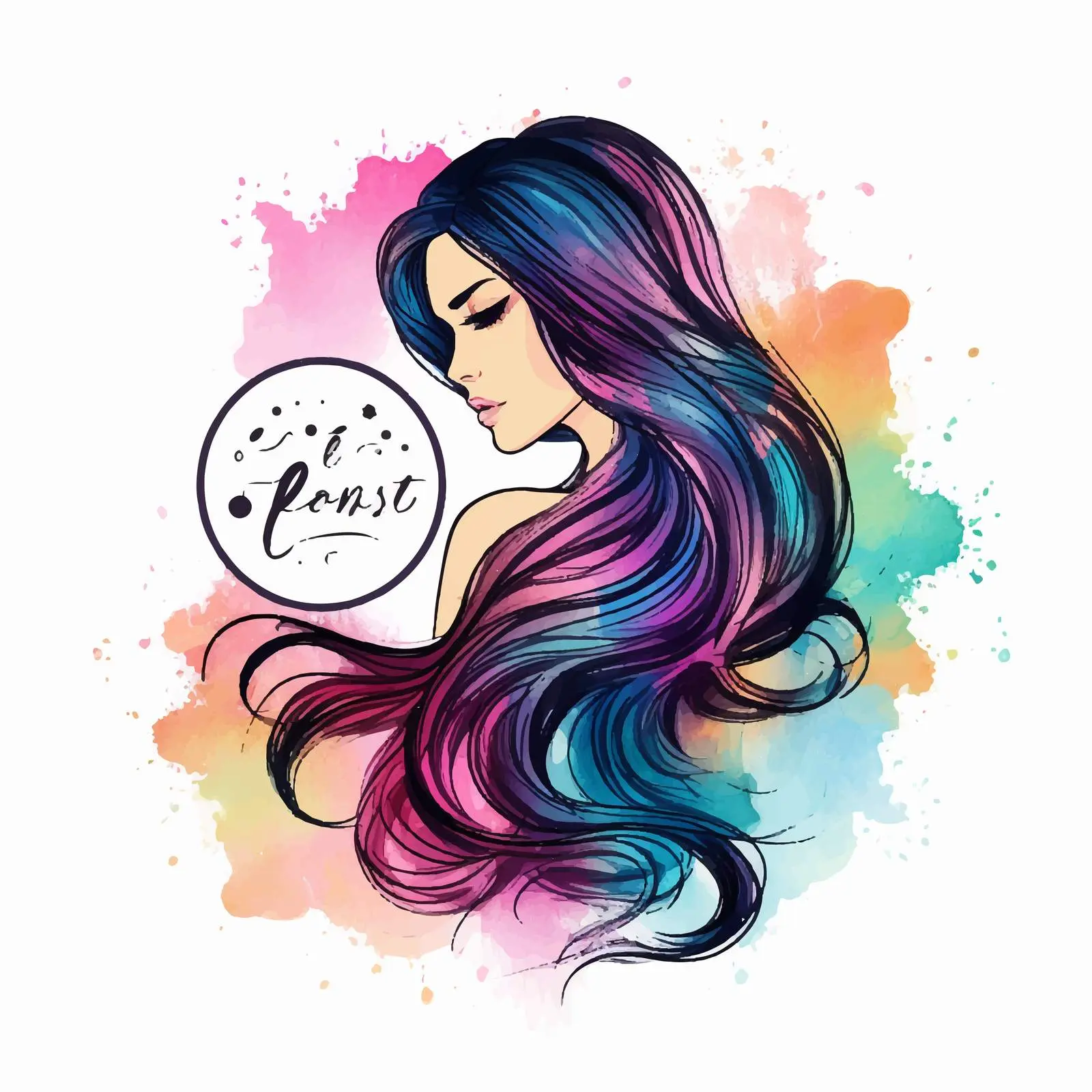 Hair Perfect Beauty Salon Logo Design – free female silhouette image from Dotvec
