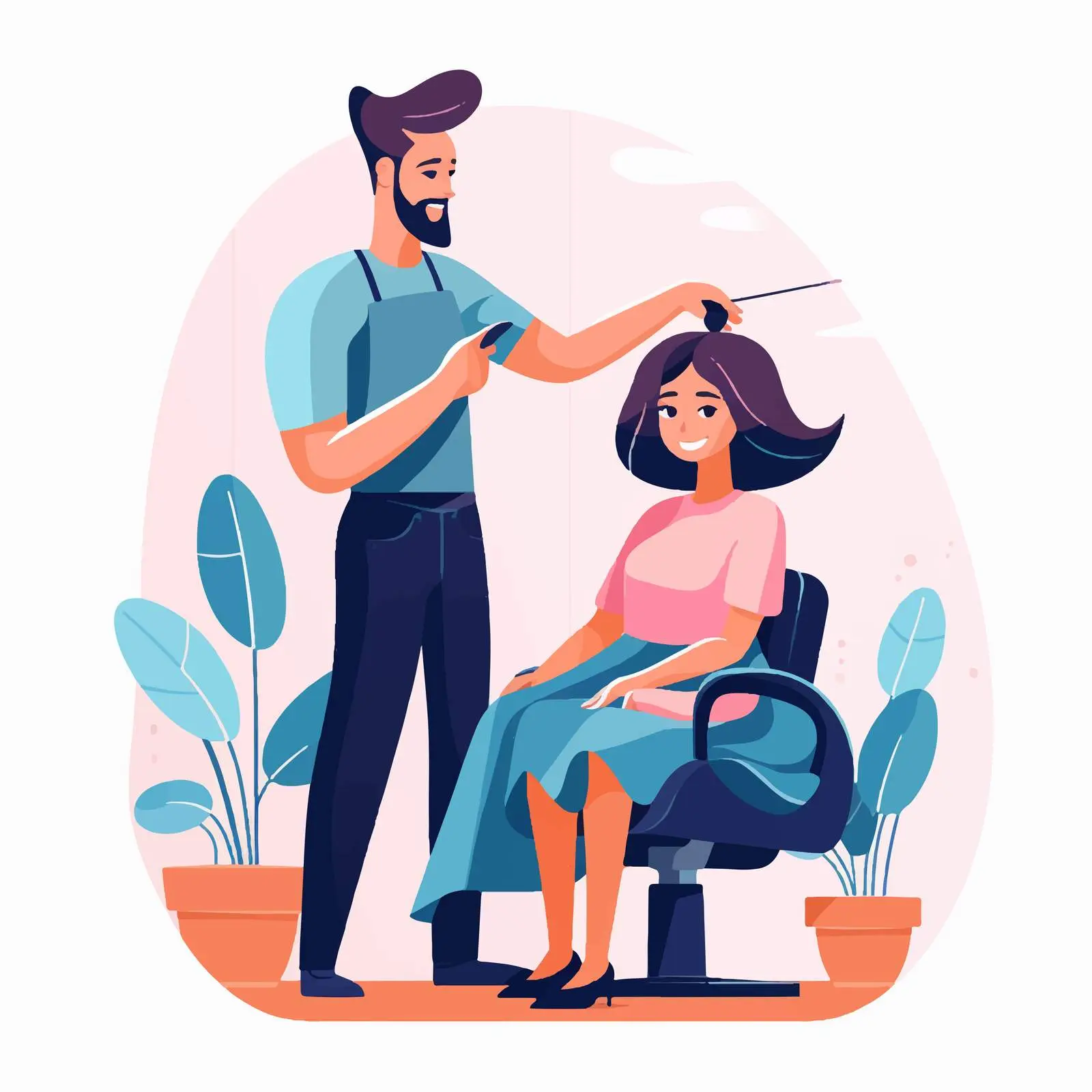 Hairdresser Cutting Hair in Salon Environment — free download from Dotvec