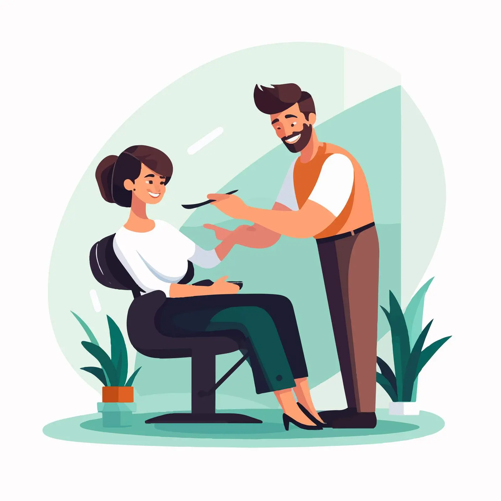 Professional Hairdresser Cutting Hair in Salon — free download from Dotvec