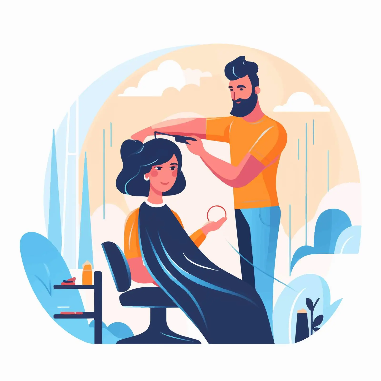 Professional Hairdresser Cutting Hair in Salon — free download from Dotvec