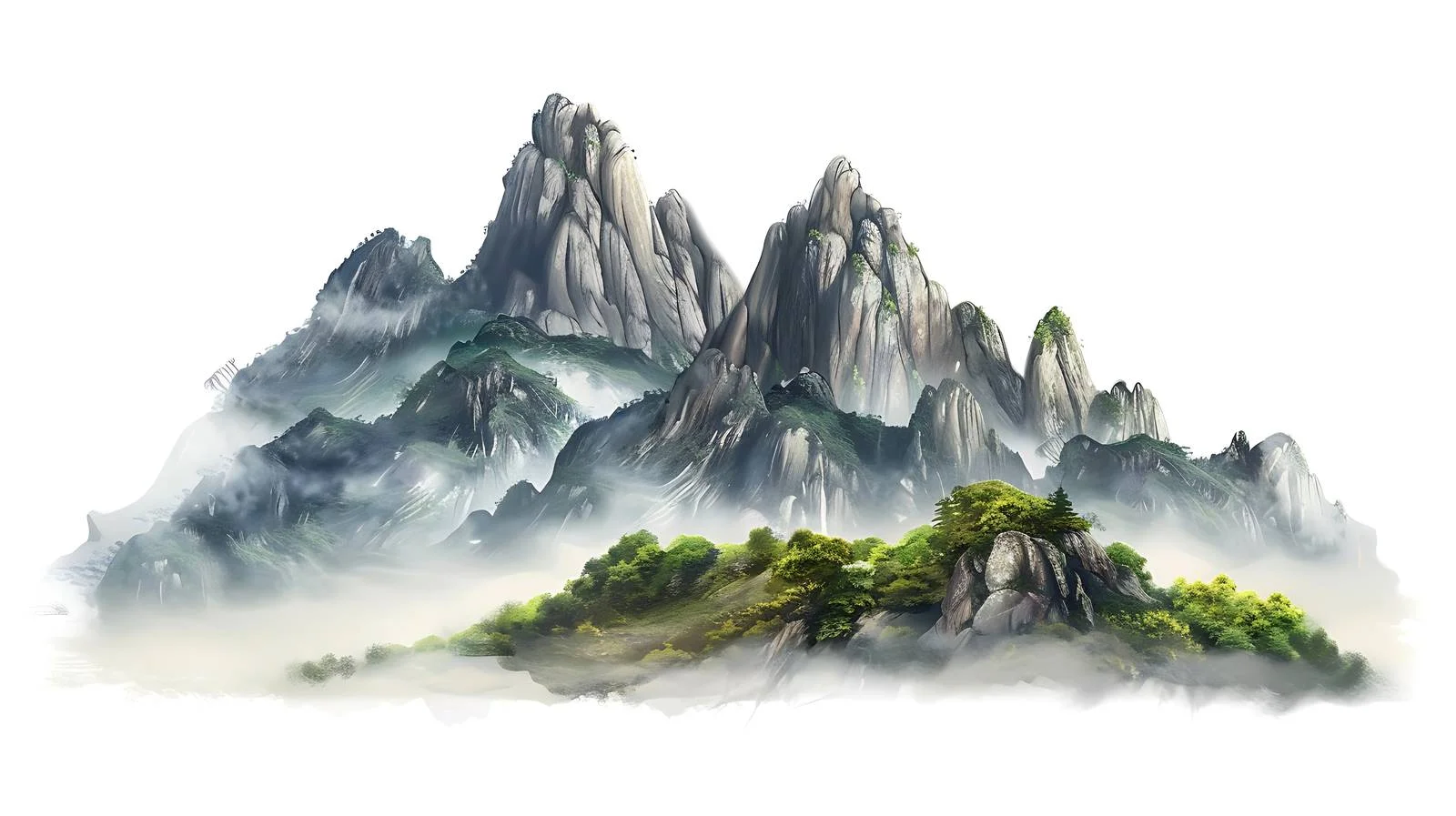 Serene Wawu Mountain on White Background — free download from Dotvec