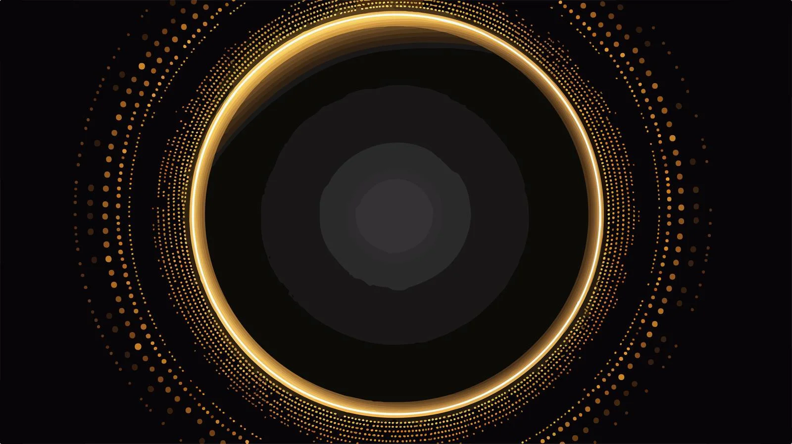 Luxurious Halftone Golden Circle on Black — free download from Dotvec
