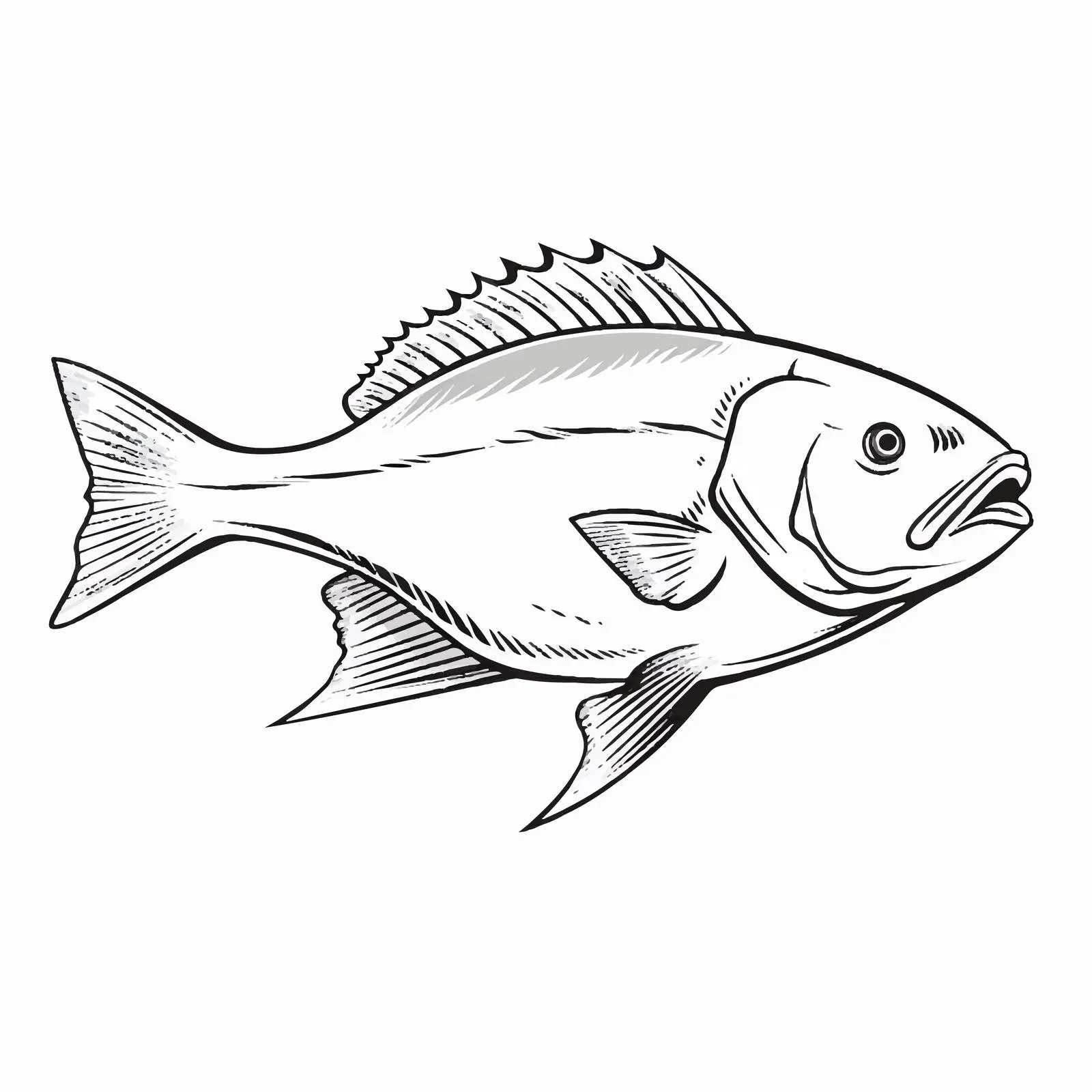Halibut Fish Vector Illustration on White Background — free download from Dotvec
