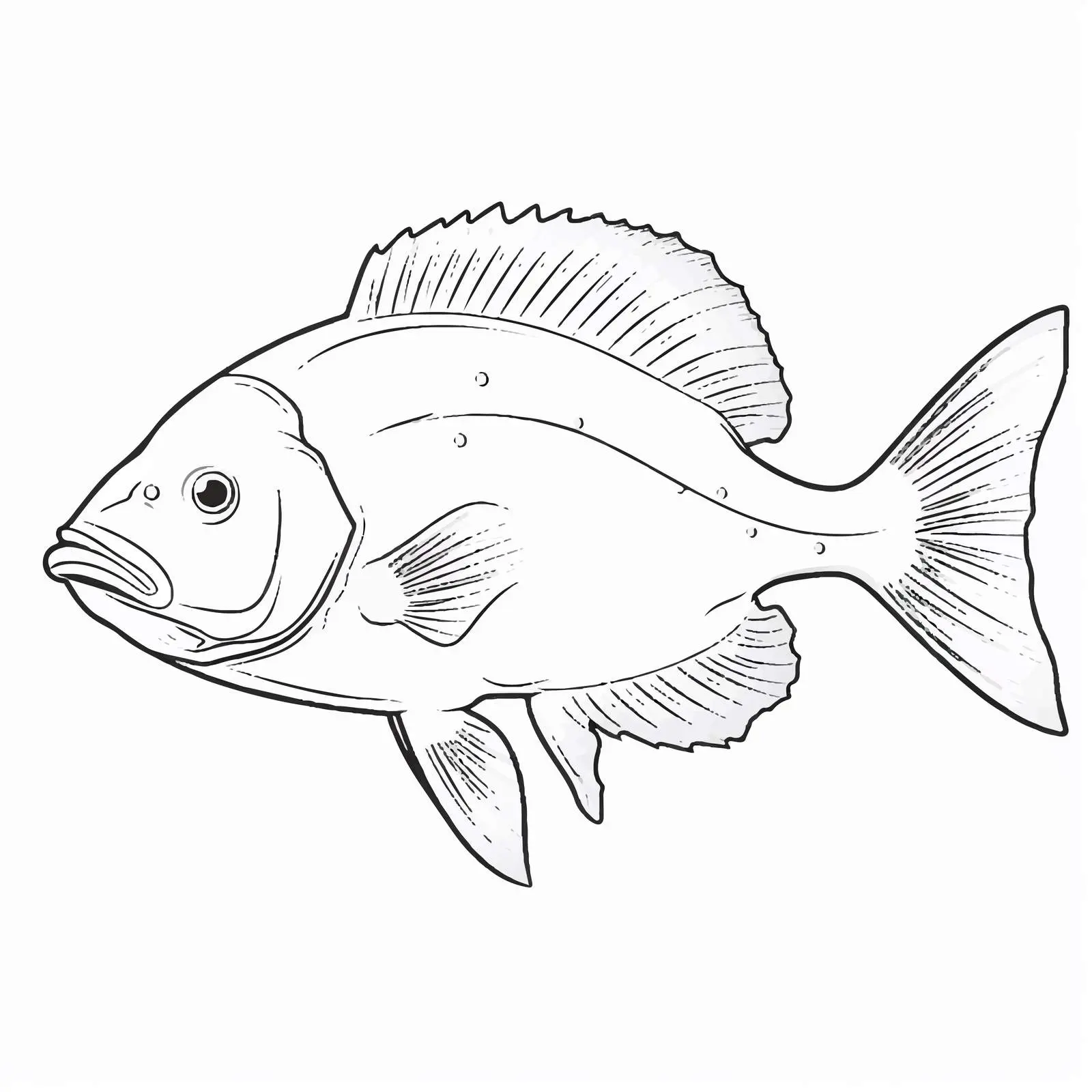 Halibut Fish Vector Sketch Illustration — free download from Dotvec