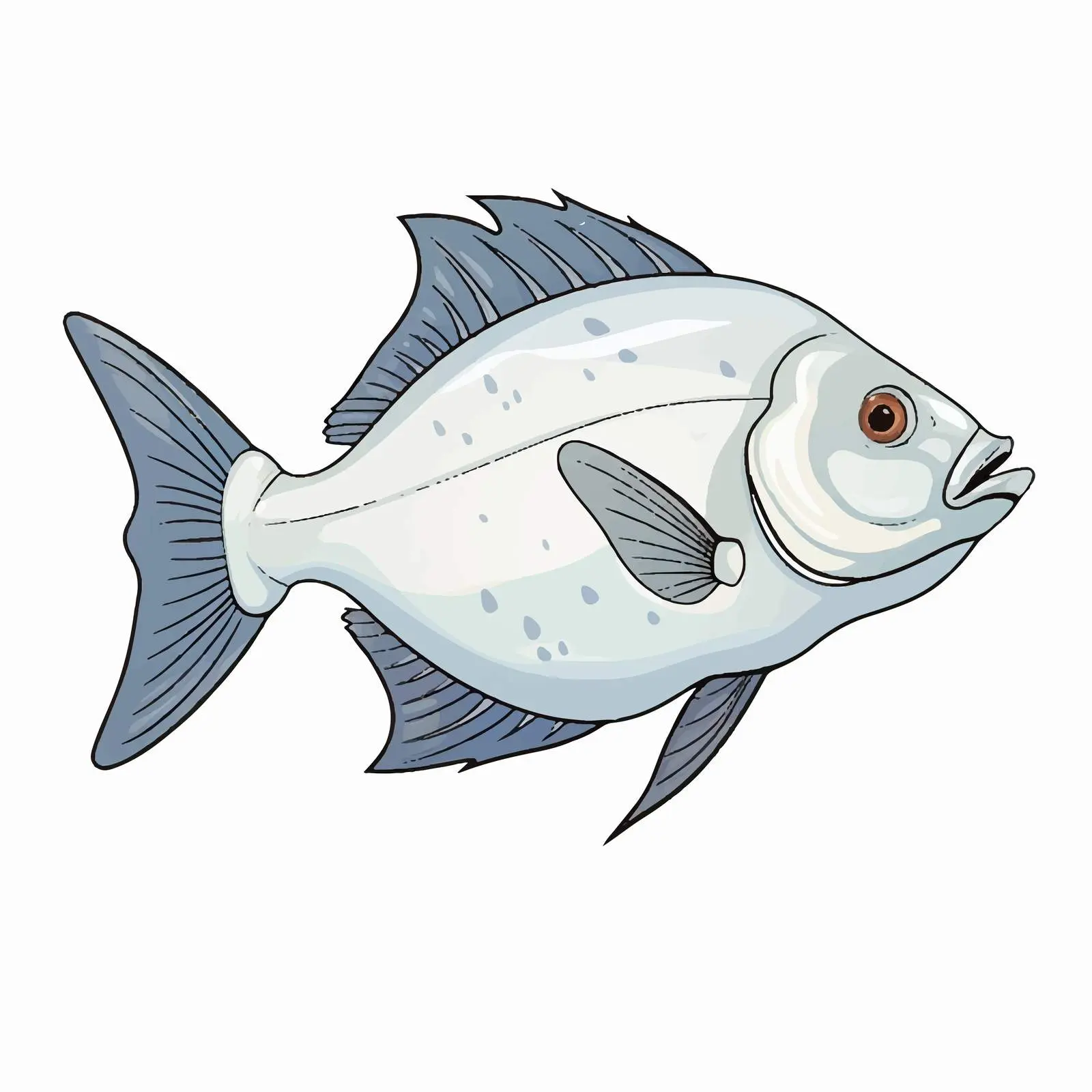 Halibut Fish Vector Sketch Illustration on White Background — free download from Dotvec