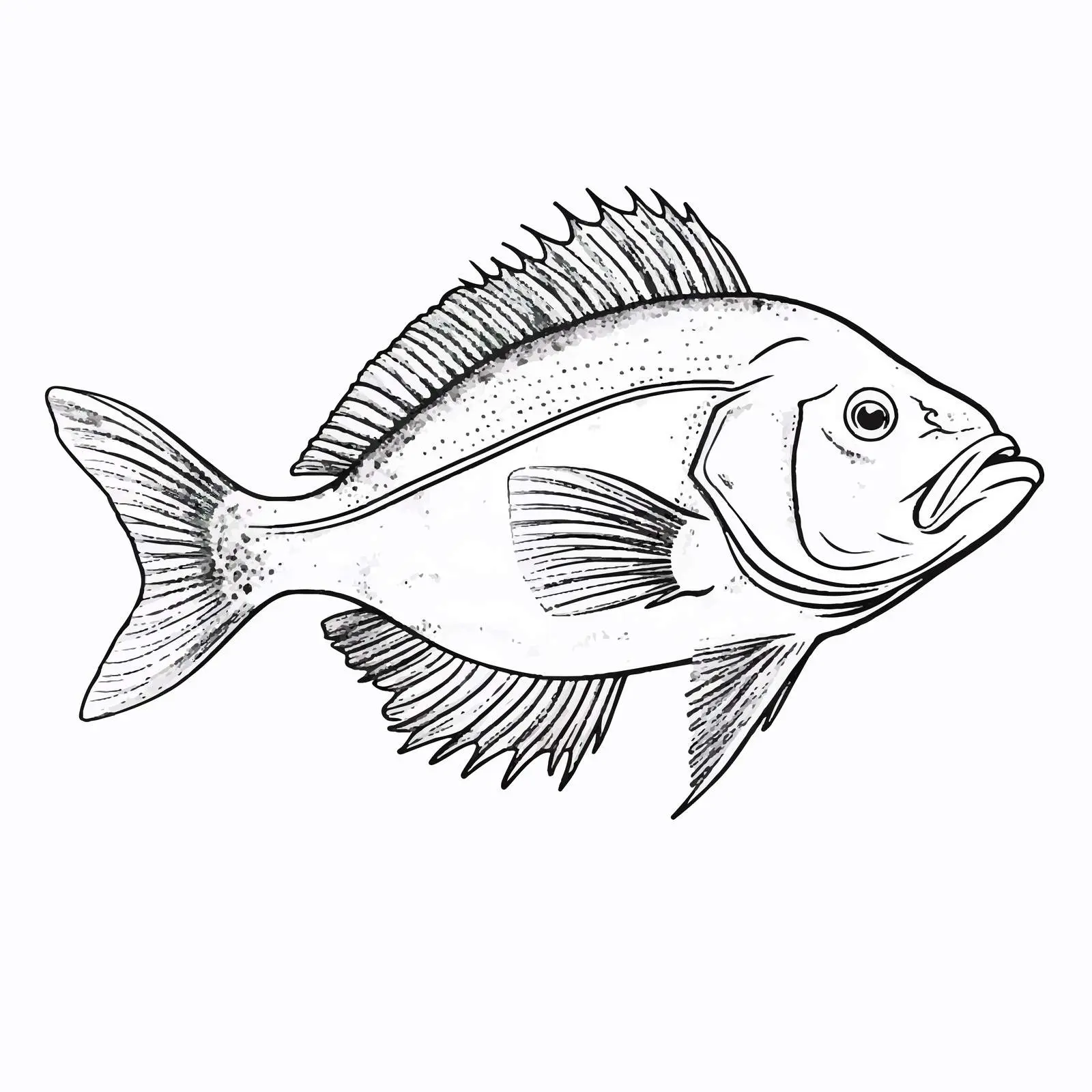 Halibut Fish Vector Illustration on White Background – free sustainable seafood image from Dotvec
