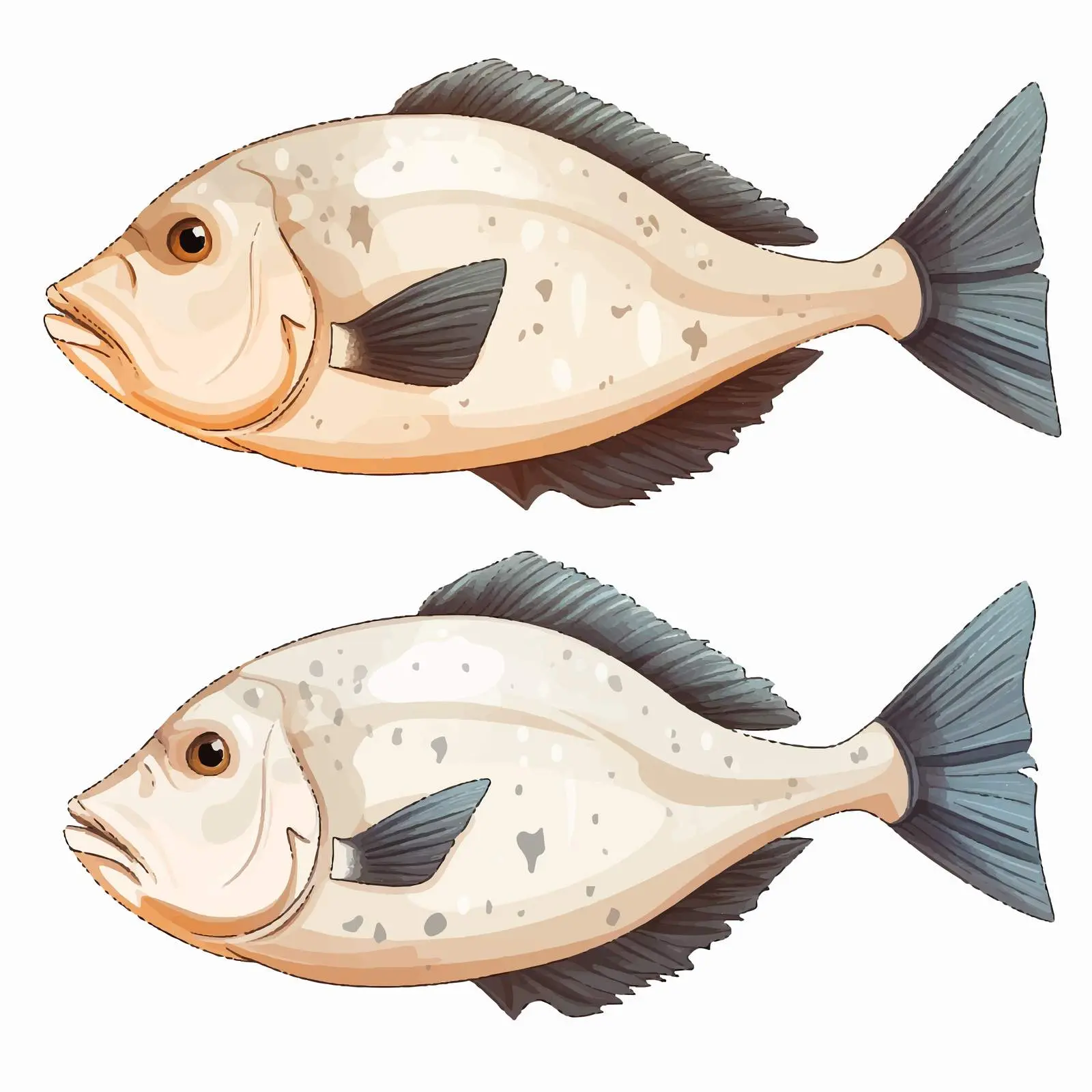 Halibut Fish Vector Illustration on White Background — free download from Dotvec