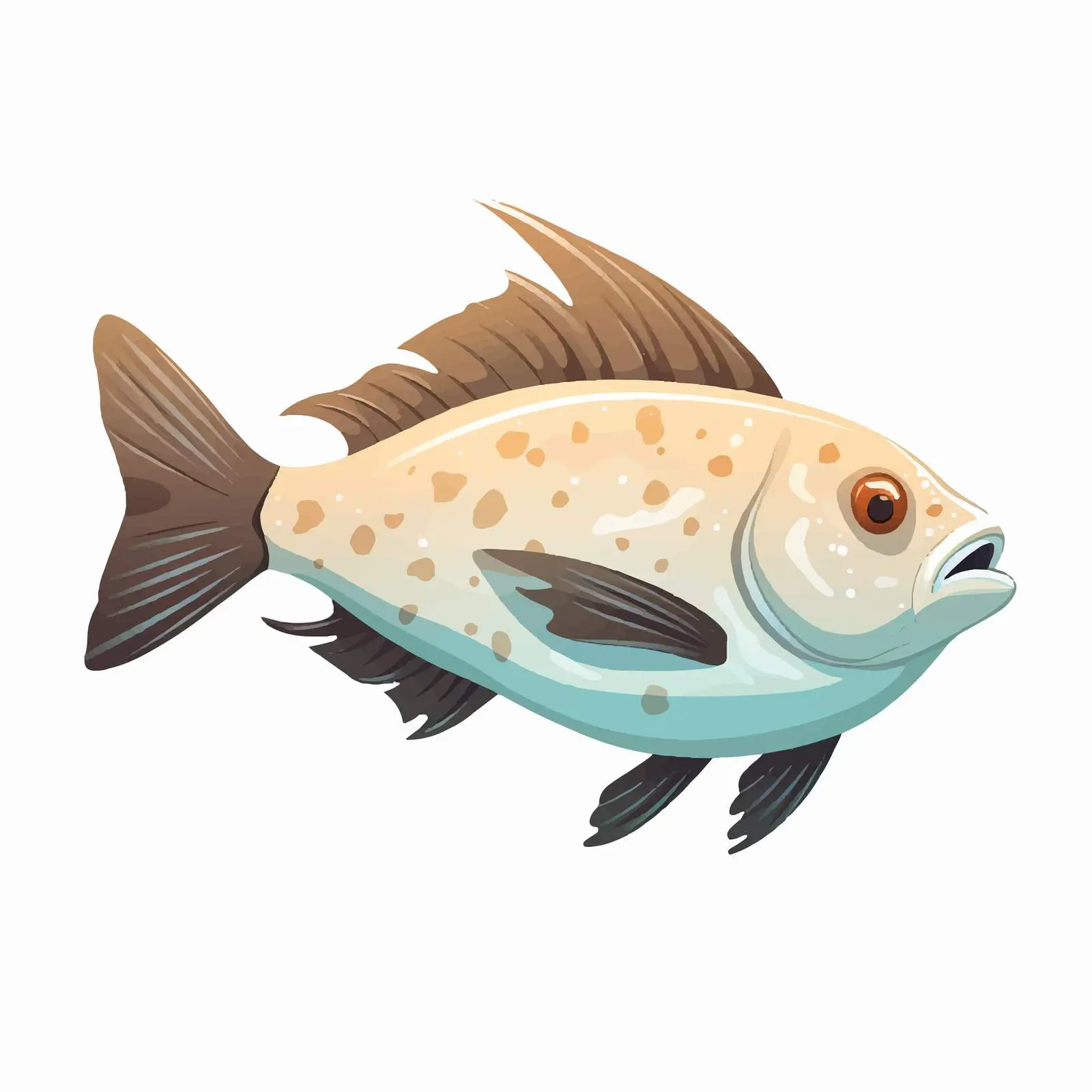Halibut Fish Vector Illustration on White Background — free download from Dotvec