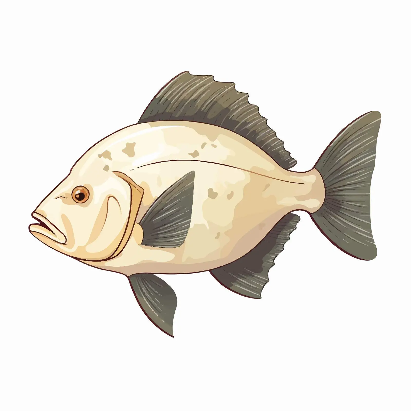 Halibut Fish Vector Illustration on White Background — free download from Dotvec