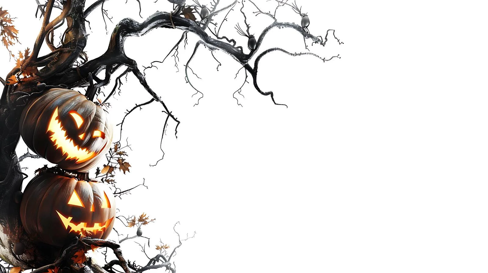 Spooky Halloween White Isolated Background — free download from Dotvec