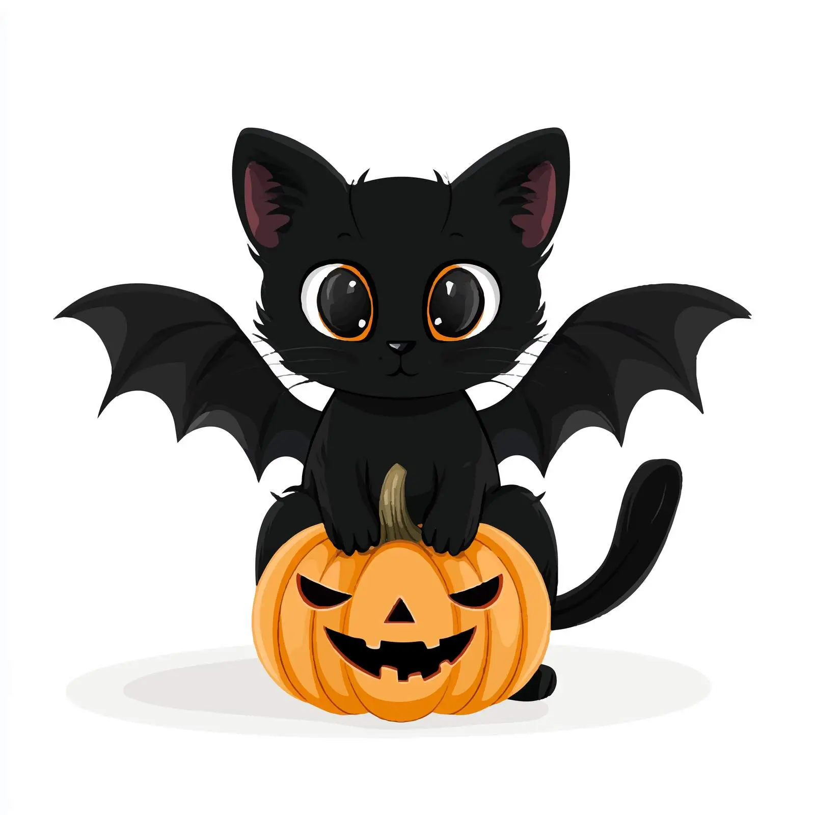 Halloween Black Cat with Pumpkin Illustration — free download from Dotvec
