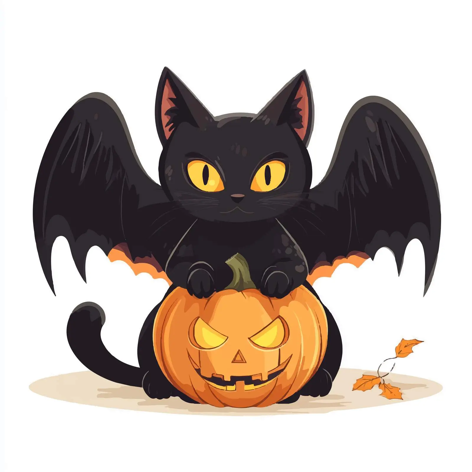 Halloween Black Cat with Pumpkin Vector Illustration — free download from Dotvec