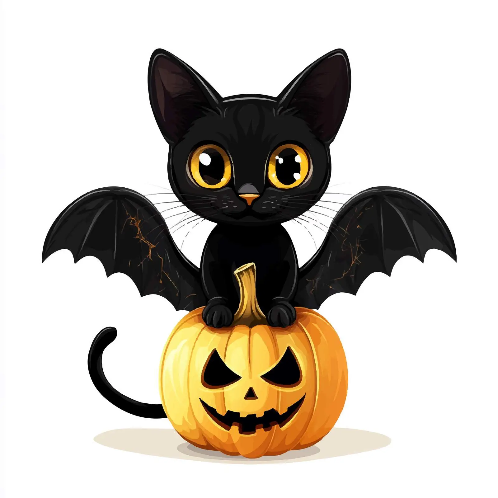 Halloween Black Cat with Pumpkin Character — free download from Dotvec