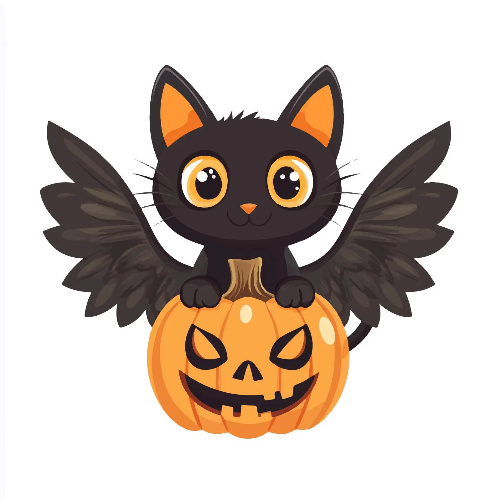 Halloween Black Cat with Pumpkin Vector Art — free download from Dotvec