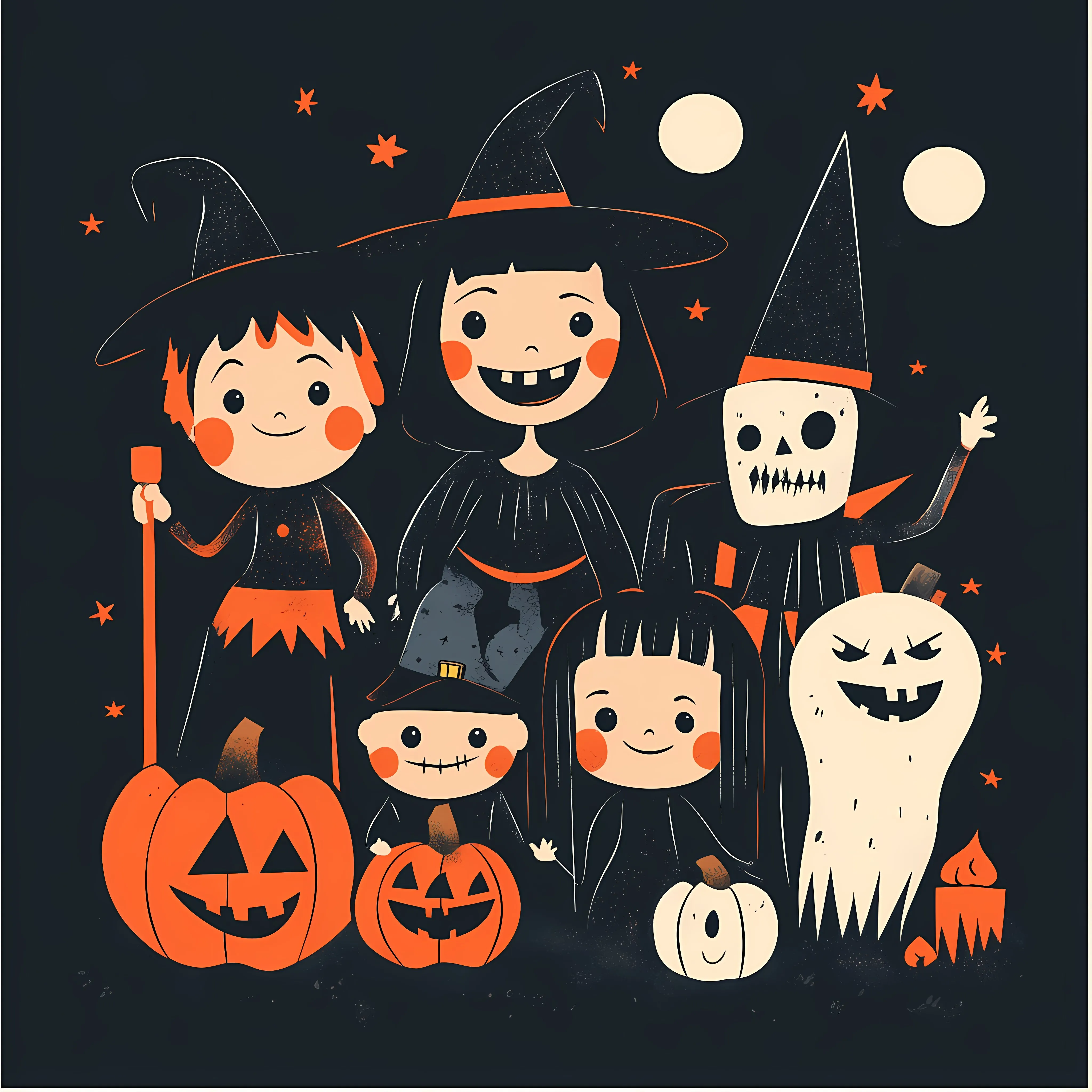 Halloween Character Card Flat Vector Illustration — free download from Dotvec