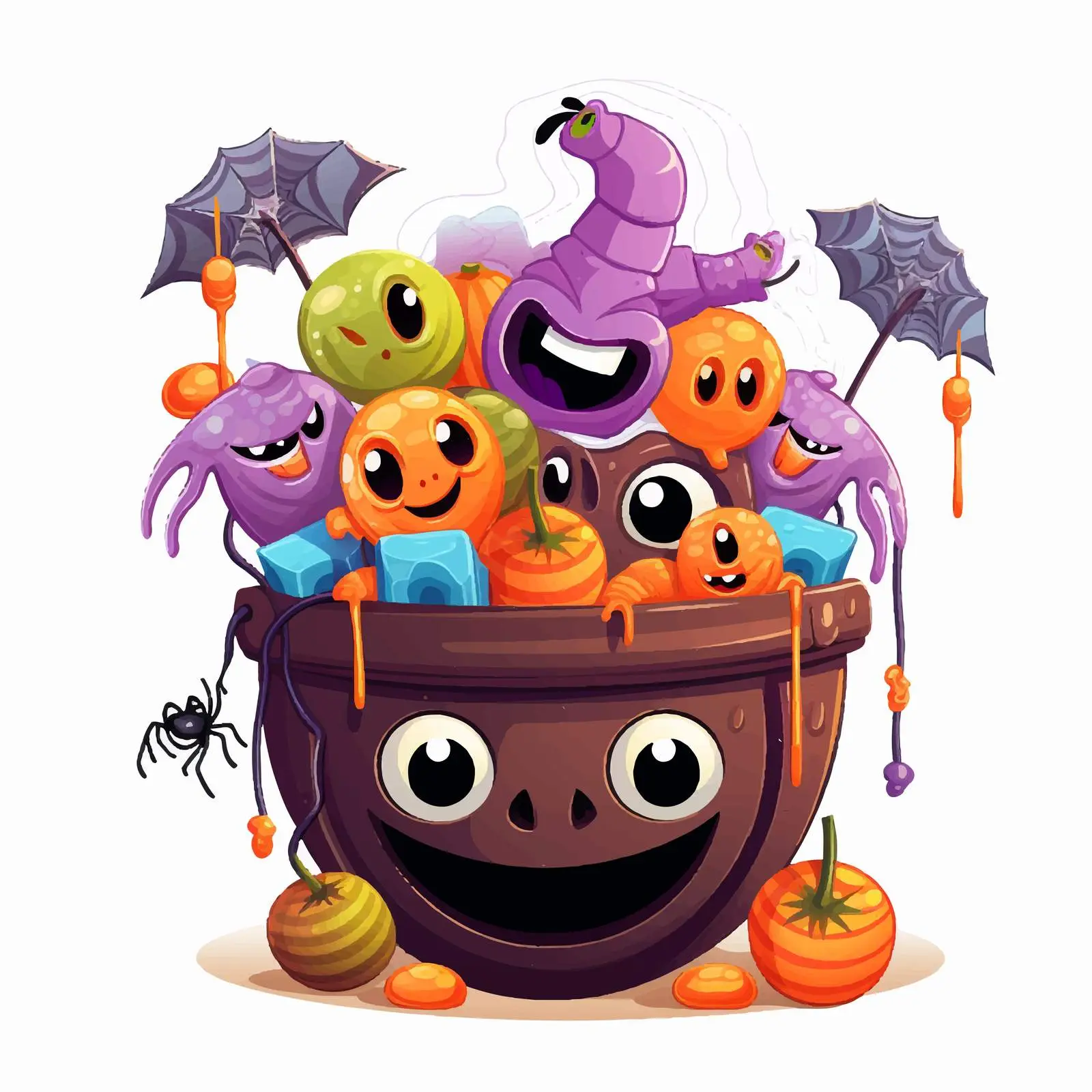 Halloween Cauldron Full of Treats and Candies — free download from Dotvec