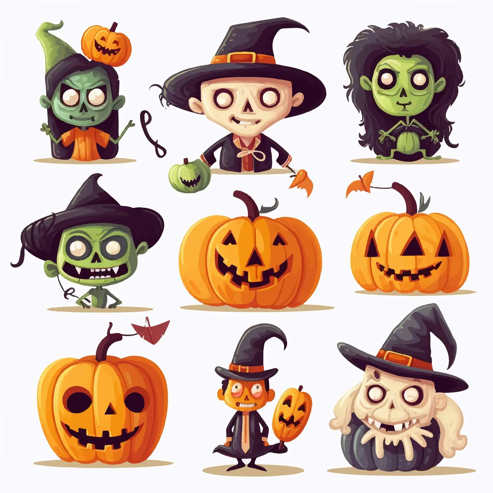 Childish Halloween Bundle with Jack-o-Lanterns — free download from Dotvec