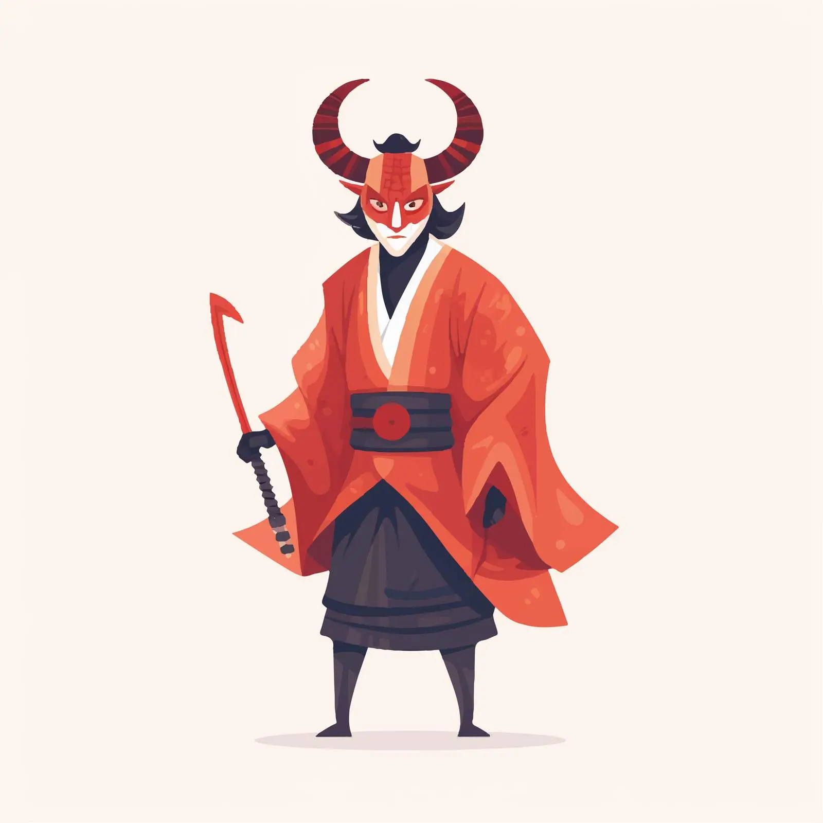 Halloween Costume Samurai Character Design — free download from Dotvec