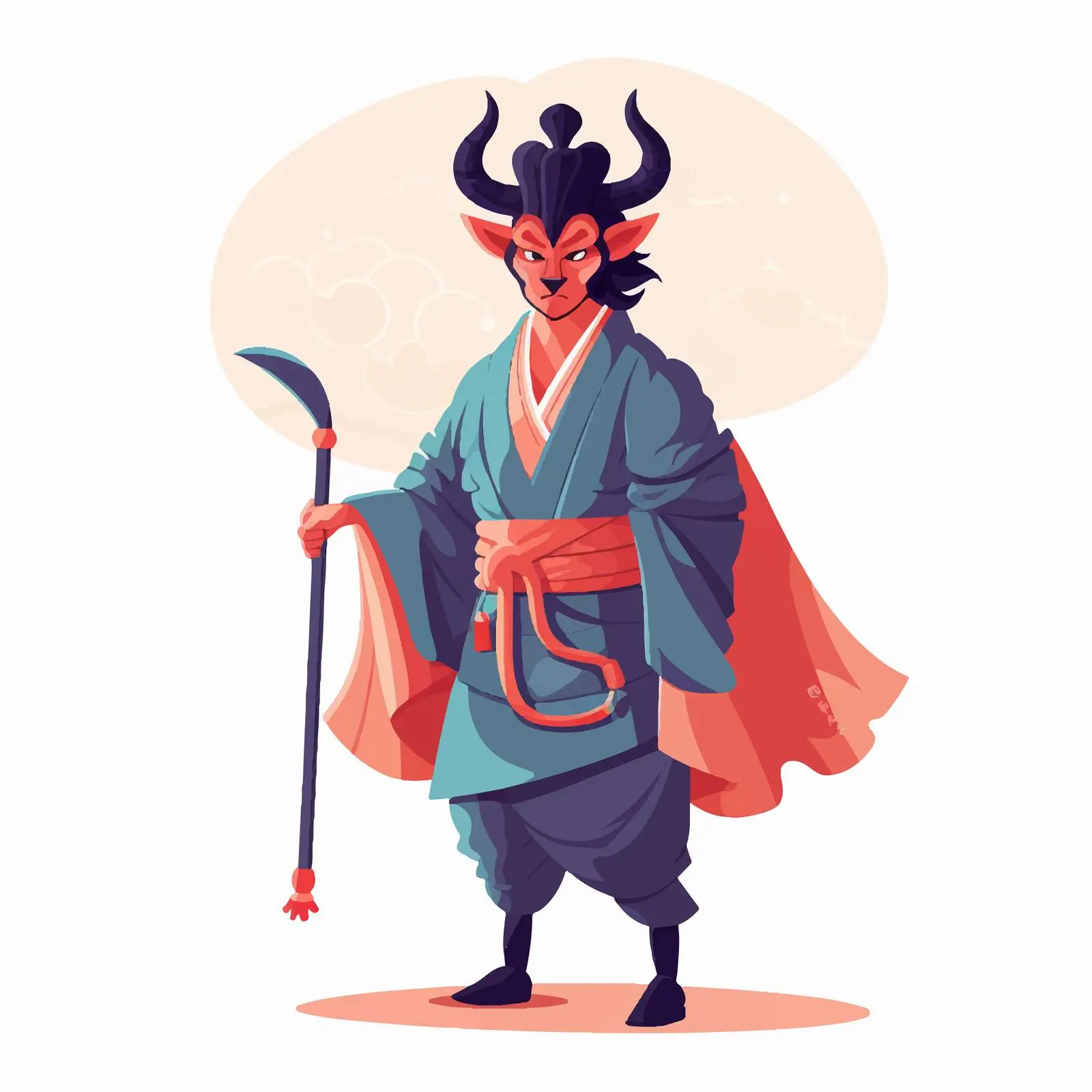 Man in Samurai Costume for Halloween — free download from Dotvec