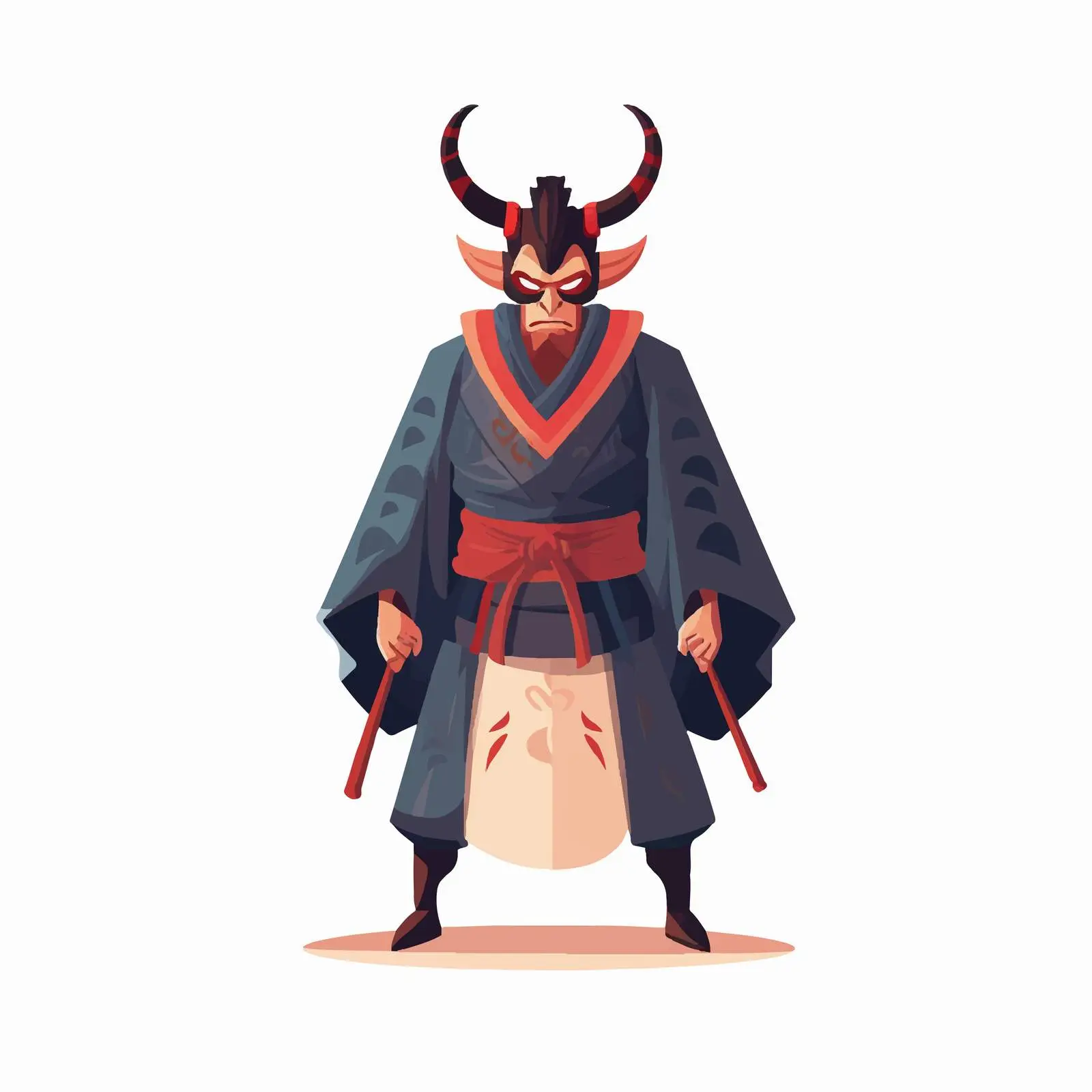 Man in Japanese Samurai Costume for Halloween — free download from Dotvec