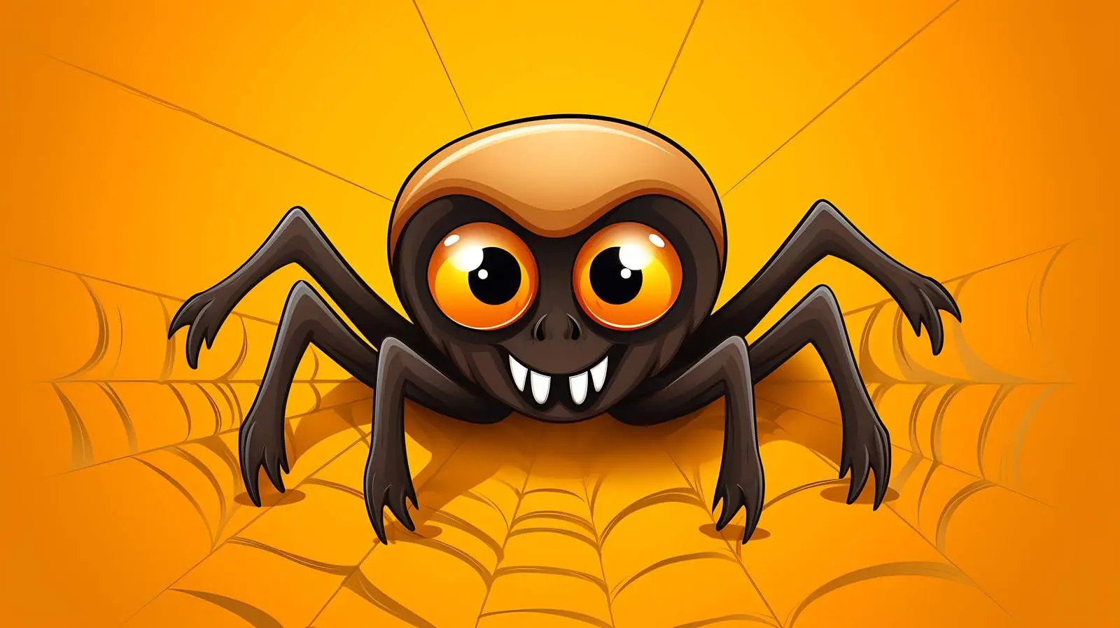Adorable Spider on Isolated Vector Web — free download from Dotvec