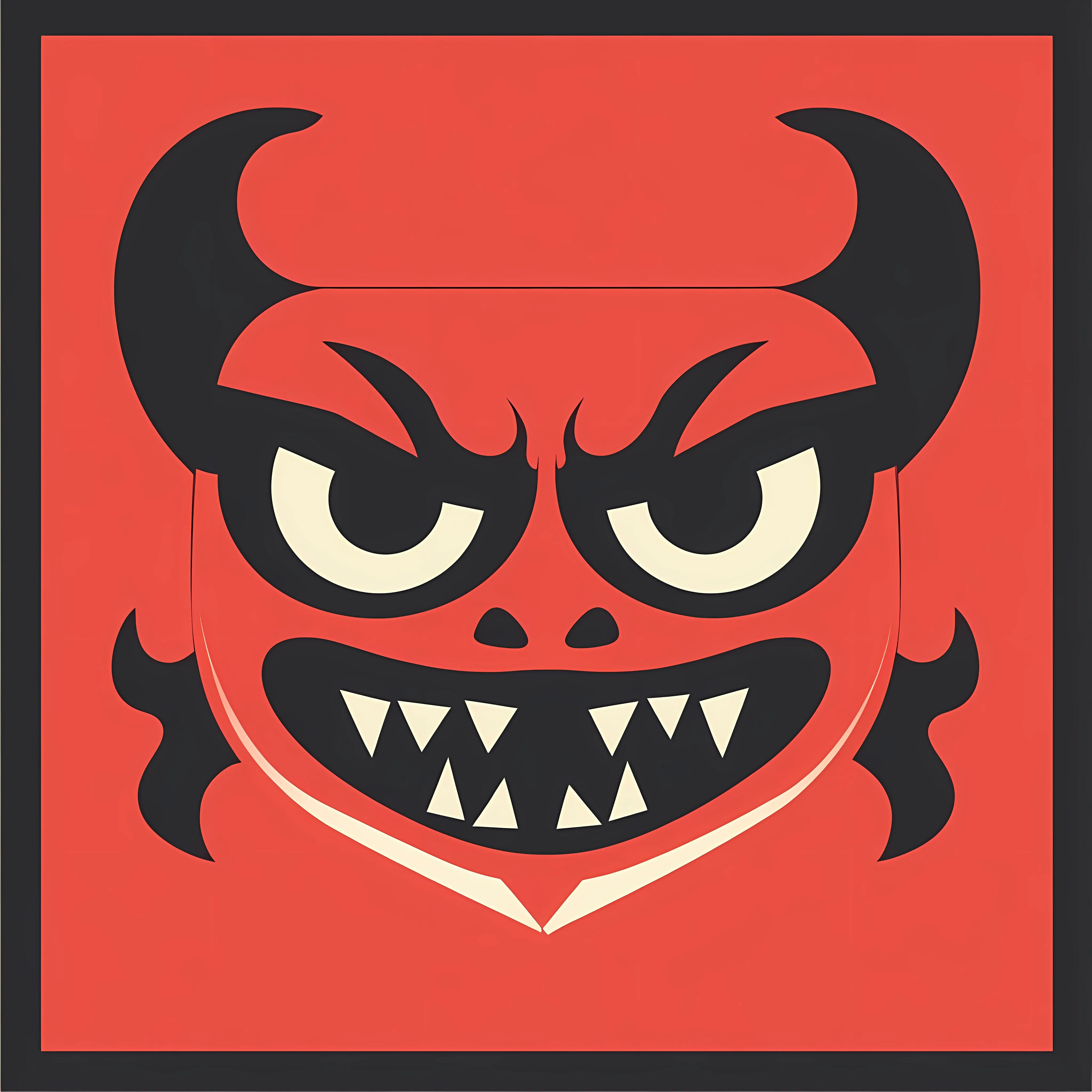 Flat Vector Illustration of Halloween Devil Face — free download from Dotvec