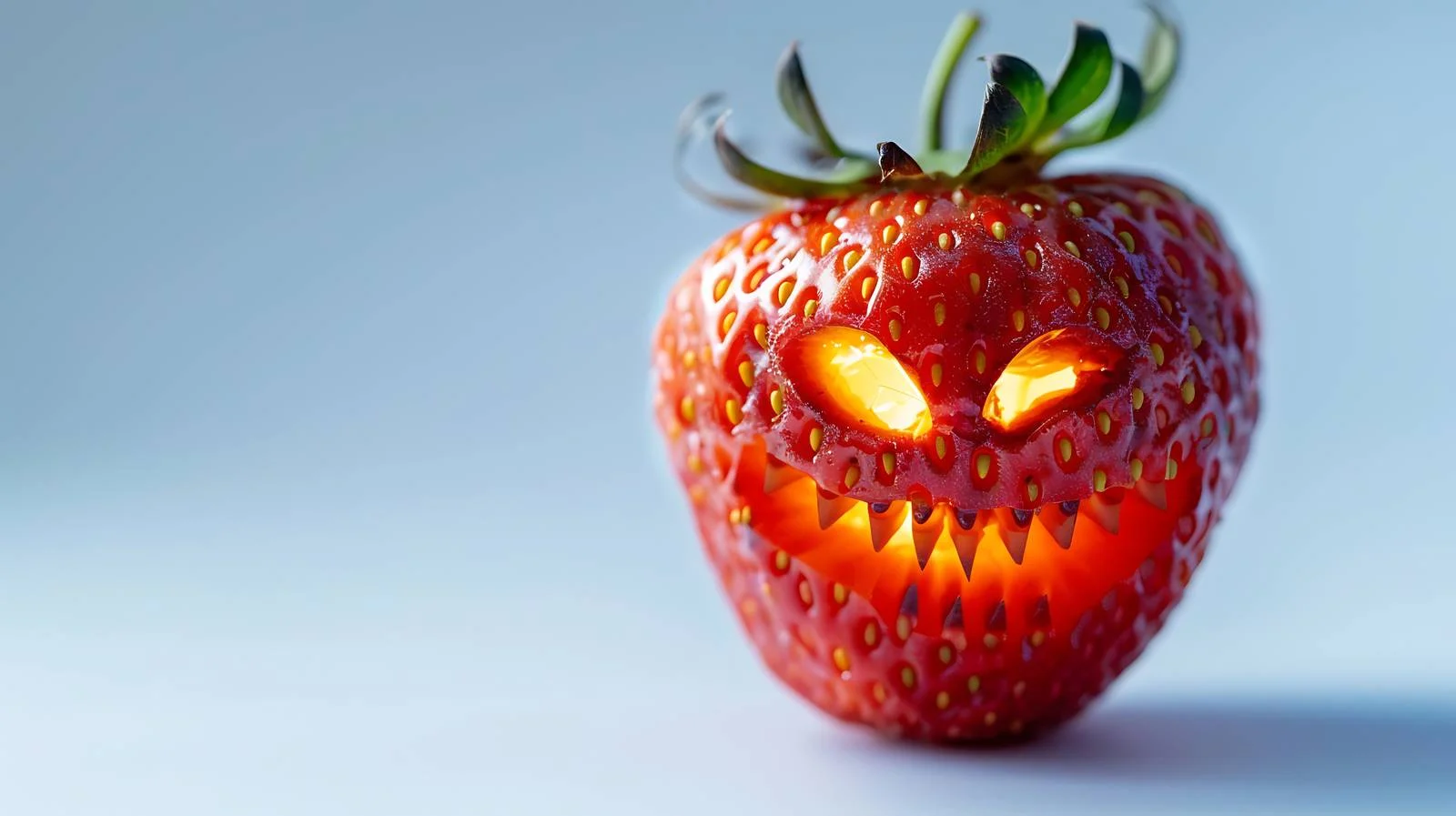 Spooky Halloween Strawberry on Bright Background — free download from Dotvec
