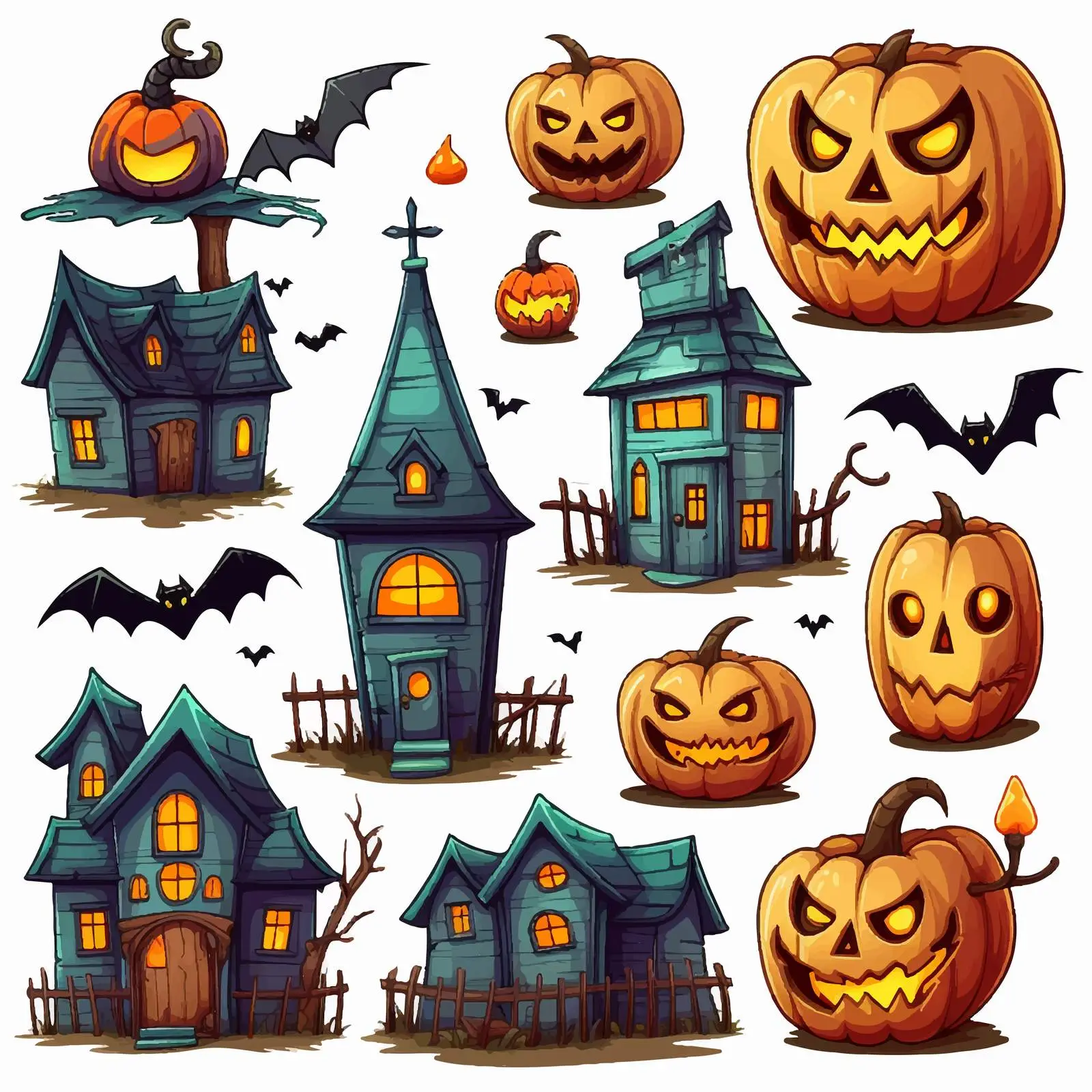 Colorful Halloween Game Elements and Icons Vector — free download from Dotvec