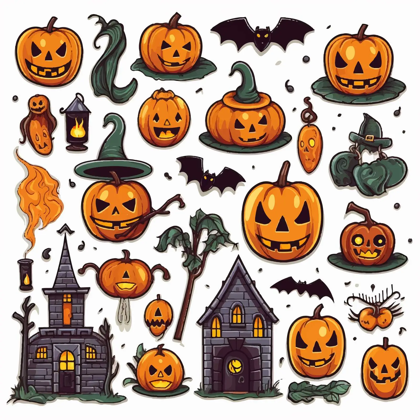 Cartoon Halloween Game Elements and Icons Vector — free download from Dotvec