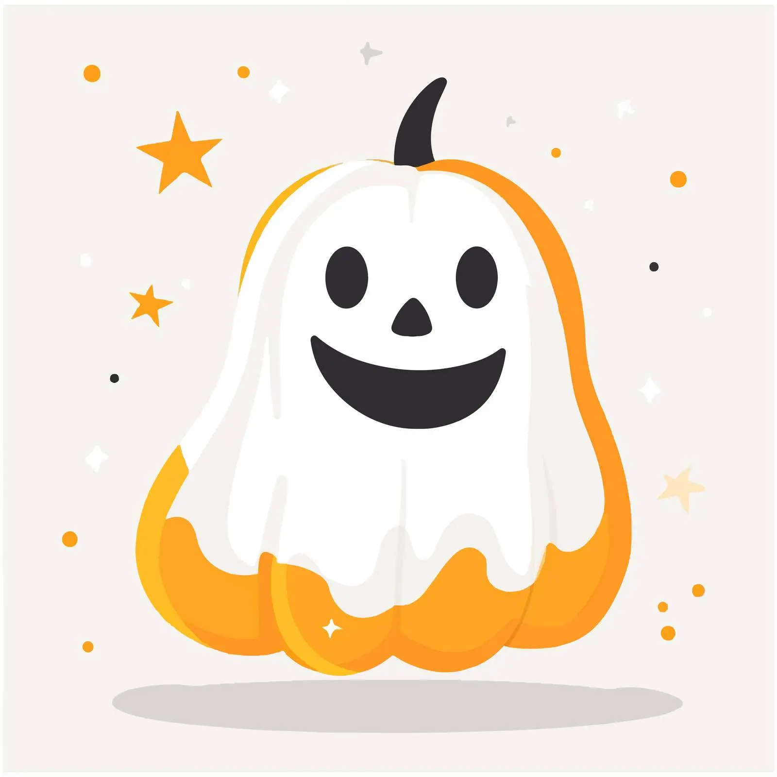 Funny Halloween Ghost with Pumpkin Vector Illustration — free download from Dotvec