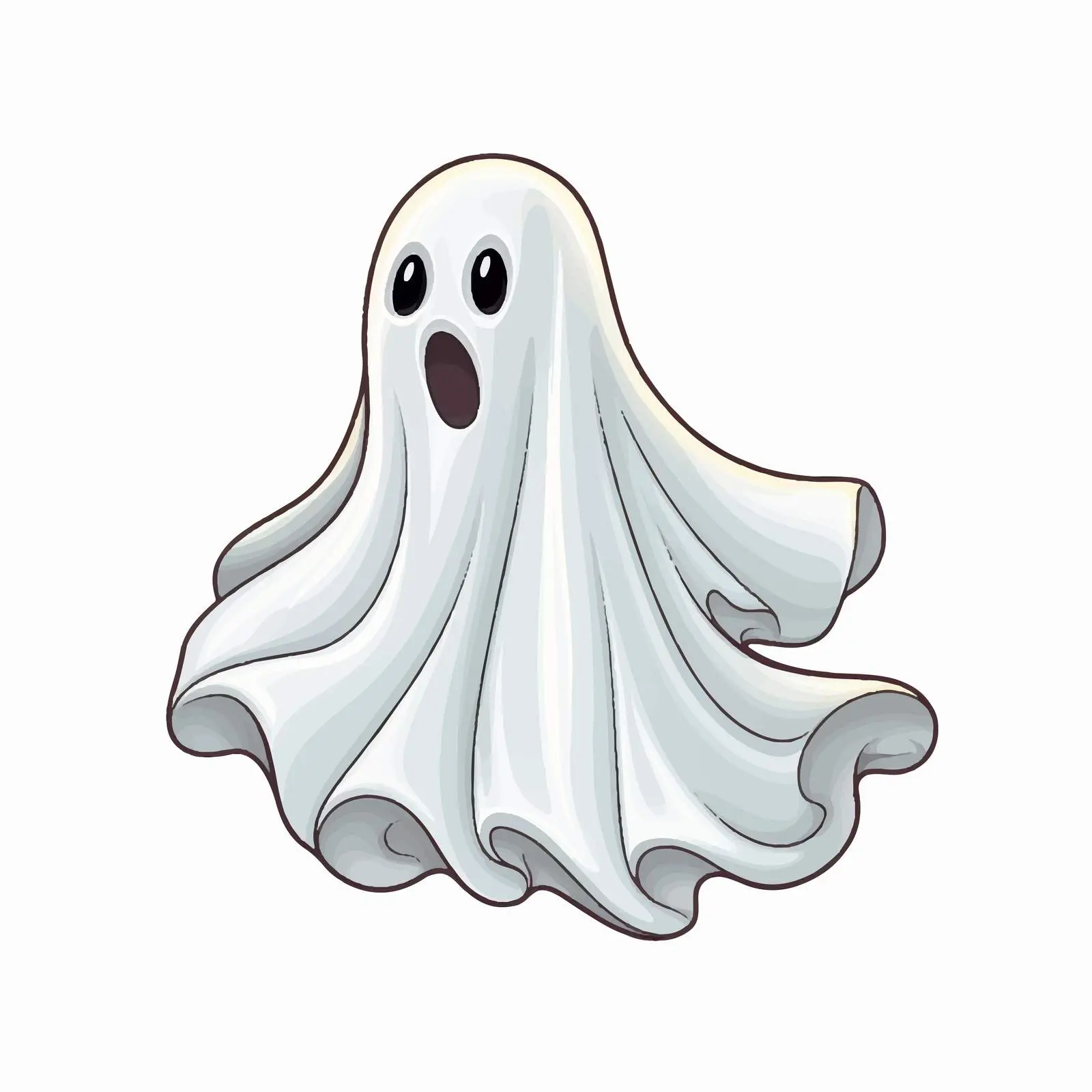Cartoon Halloween Ghost Vector Illustration – free haunting image from Dotvec
