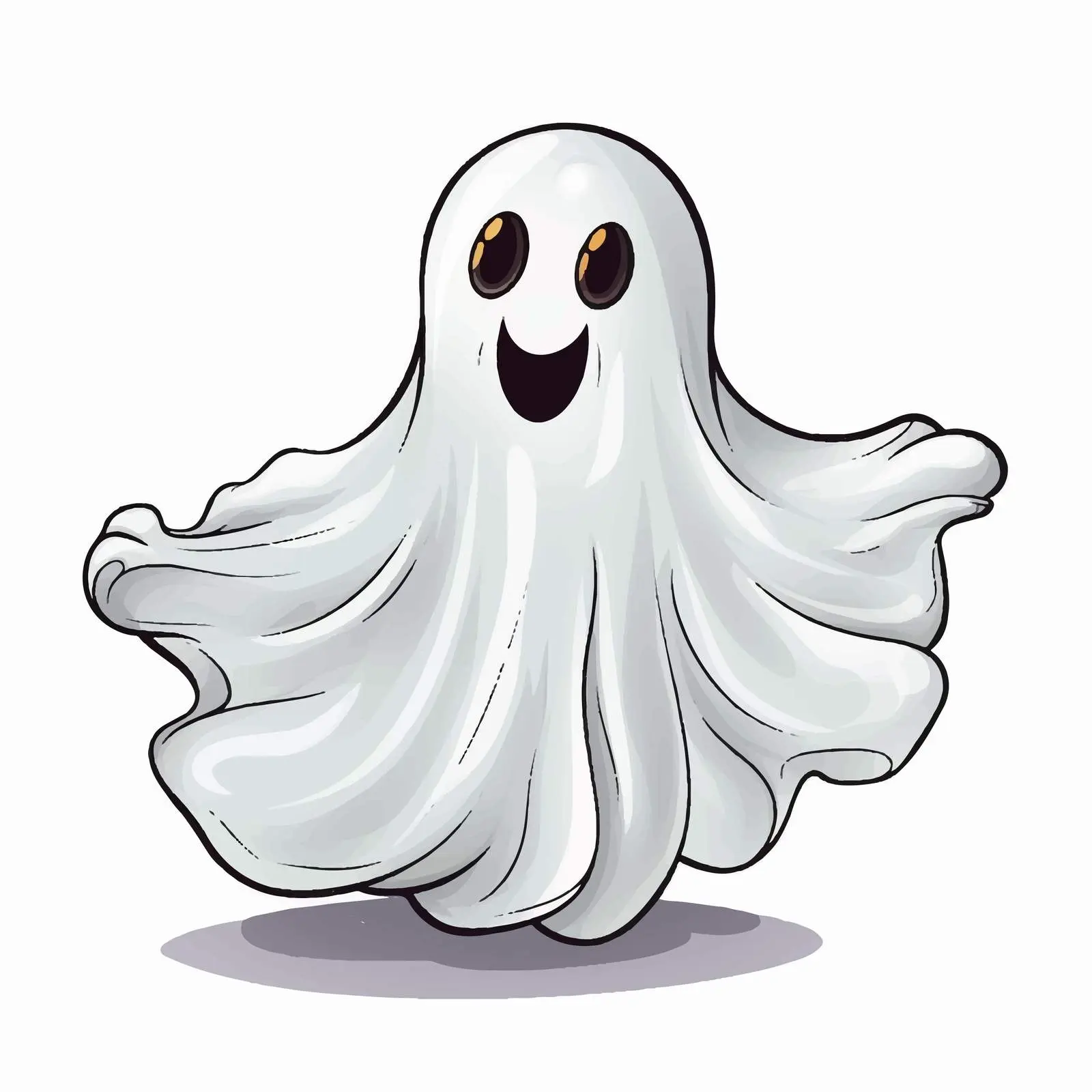 Cartoon Halloween Ghost Isolated Vector Illustration — free download from Dotvec