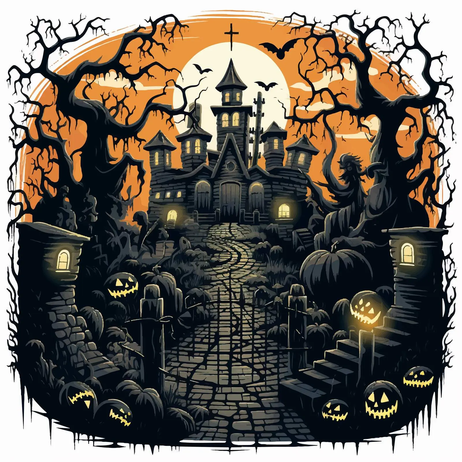 Halloween Horror Maze Game Template Vector Illustration — free download from Dotvec