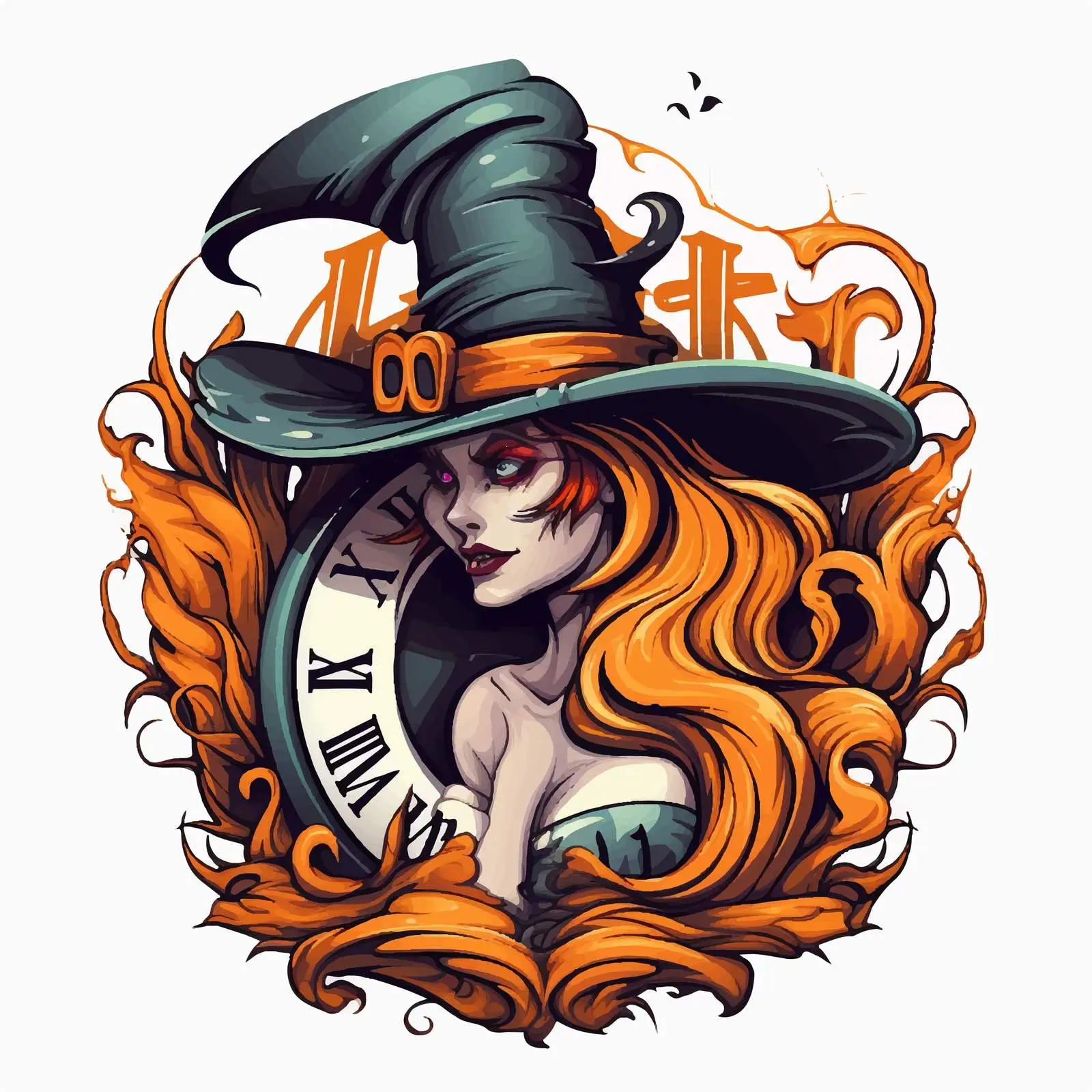Halloween Horror Time Witch Cartoon Logo Vector — free download from Dotvec