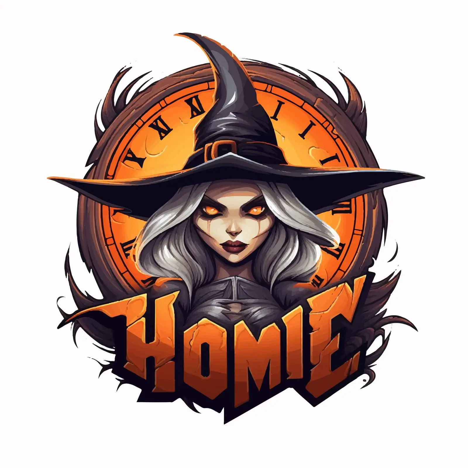 Halloween Horror Time Logo with Witch Character — free download from Dotvec