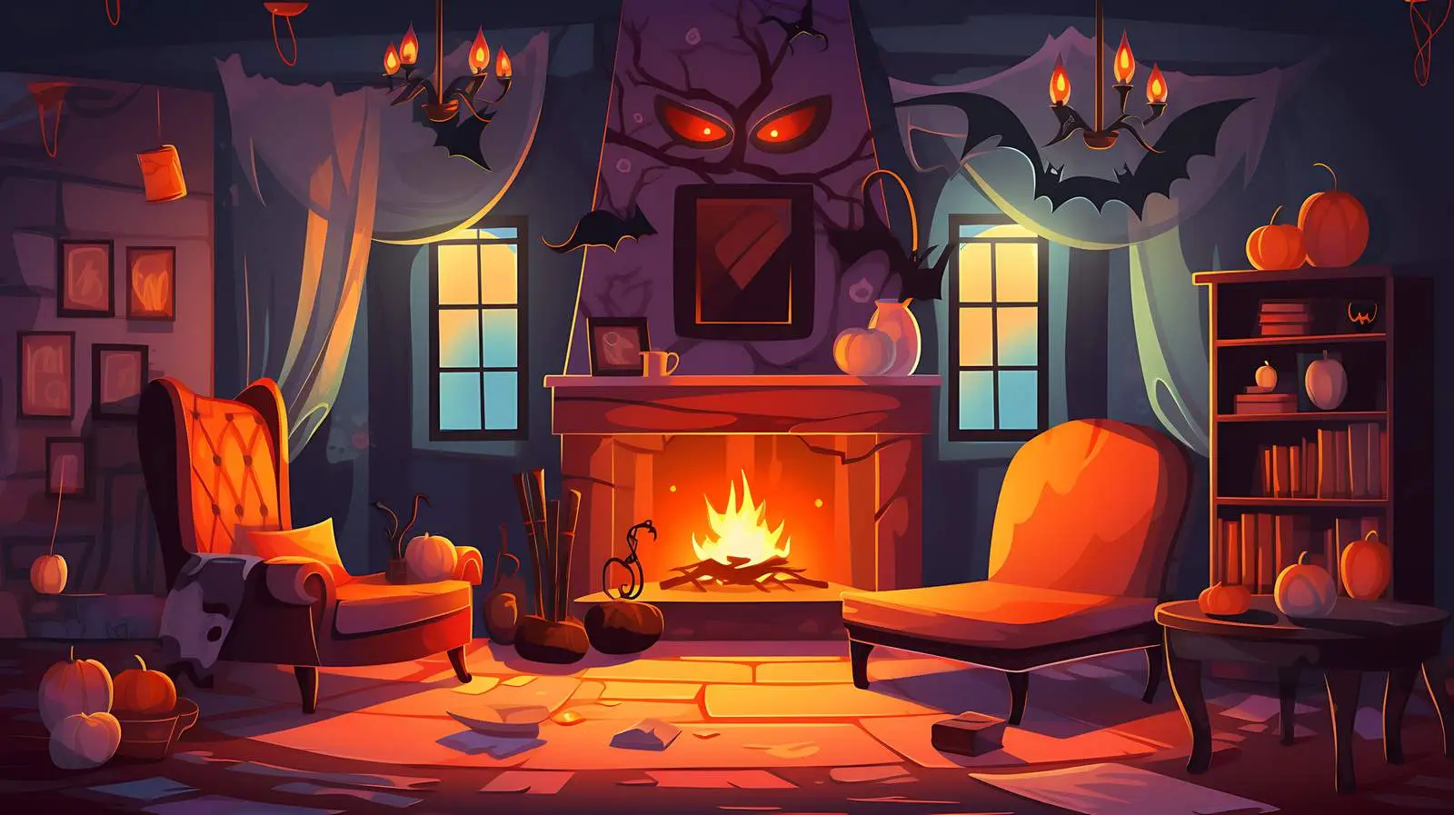 Enchanting Halloween House Party Scene — free download from Dotvec