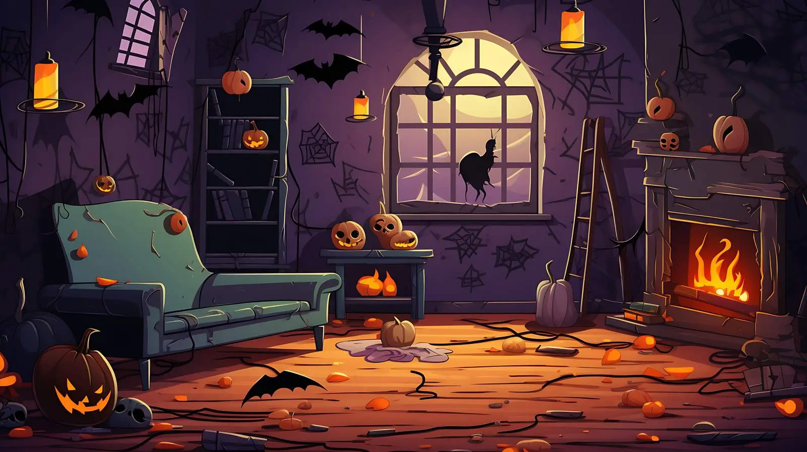 Enchanting Halloween House Party Decoration — free download from Dotvec