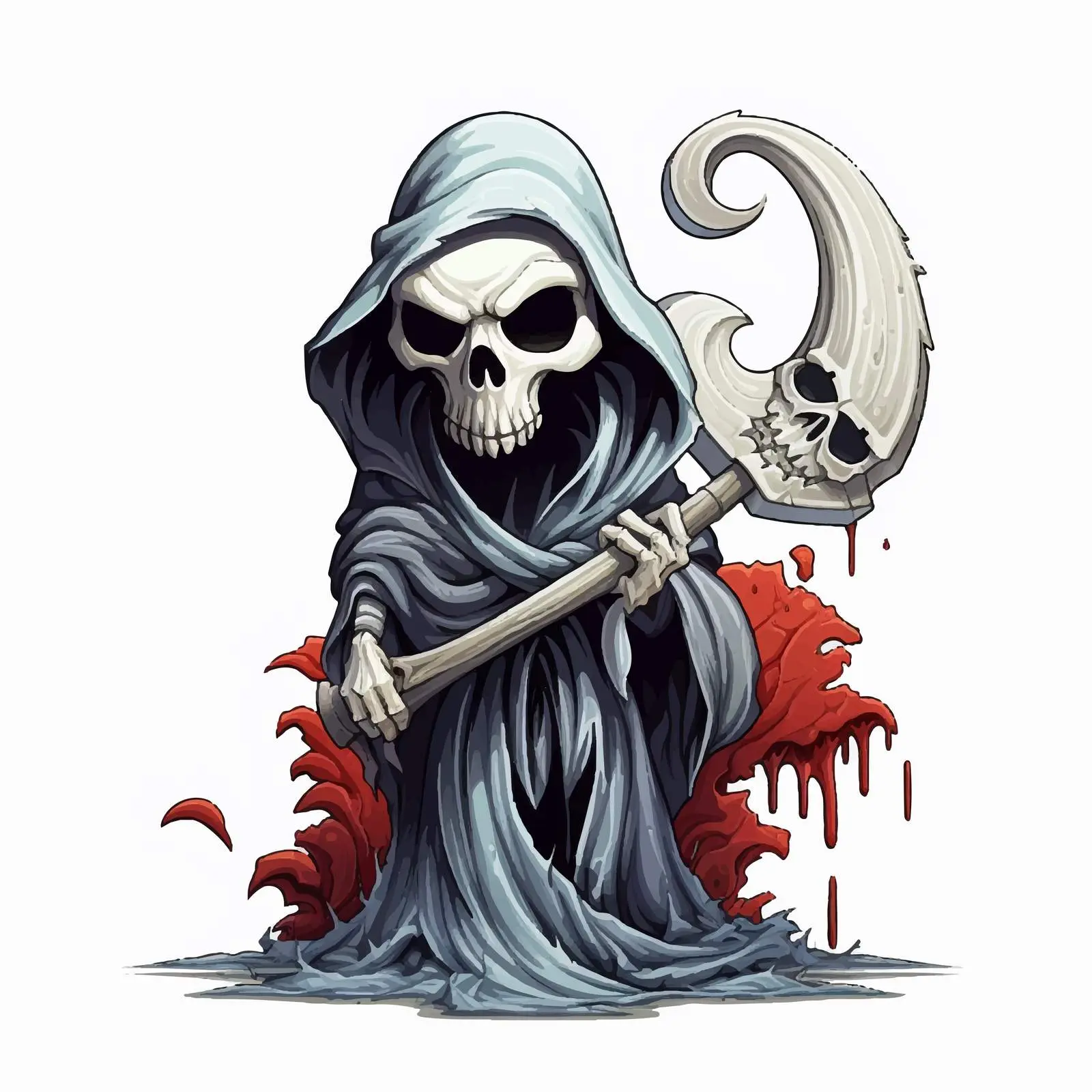 Halloween Lettering with Little Reaper Cartoon — free download from Dotvec