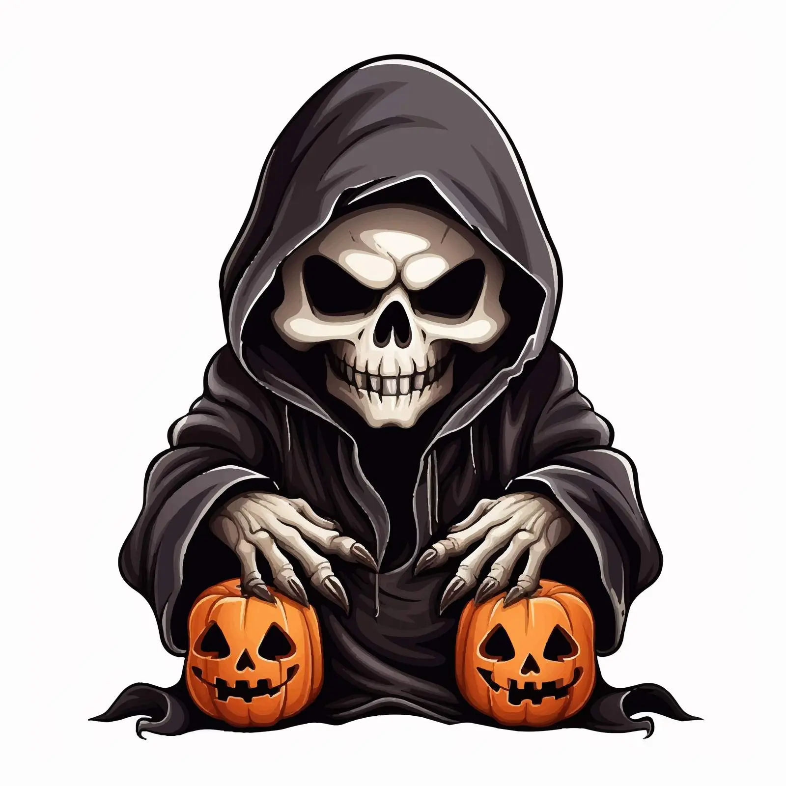 Halloween Lettering with Cartoon Reaper Vector Art — free download from Dotvec