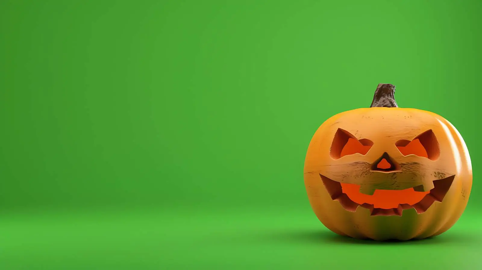 Isolated Halloween Pumpkin on Green Background — free download from Dotvec