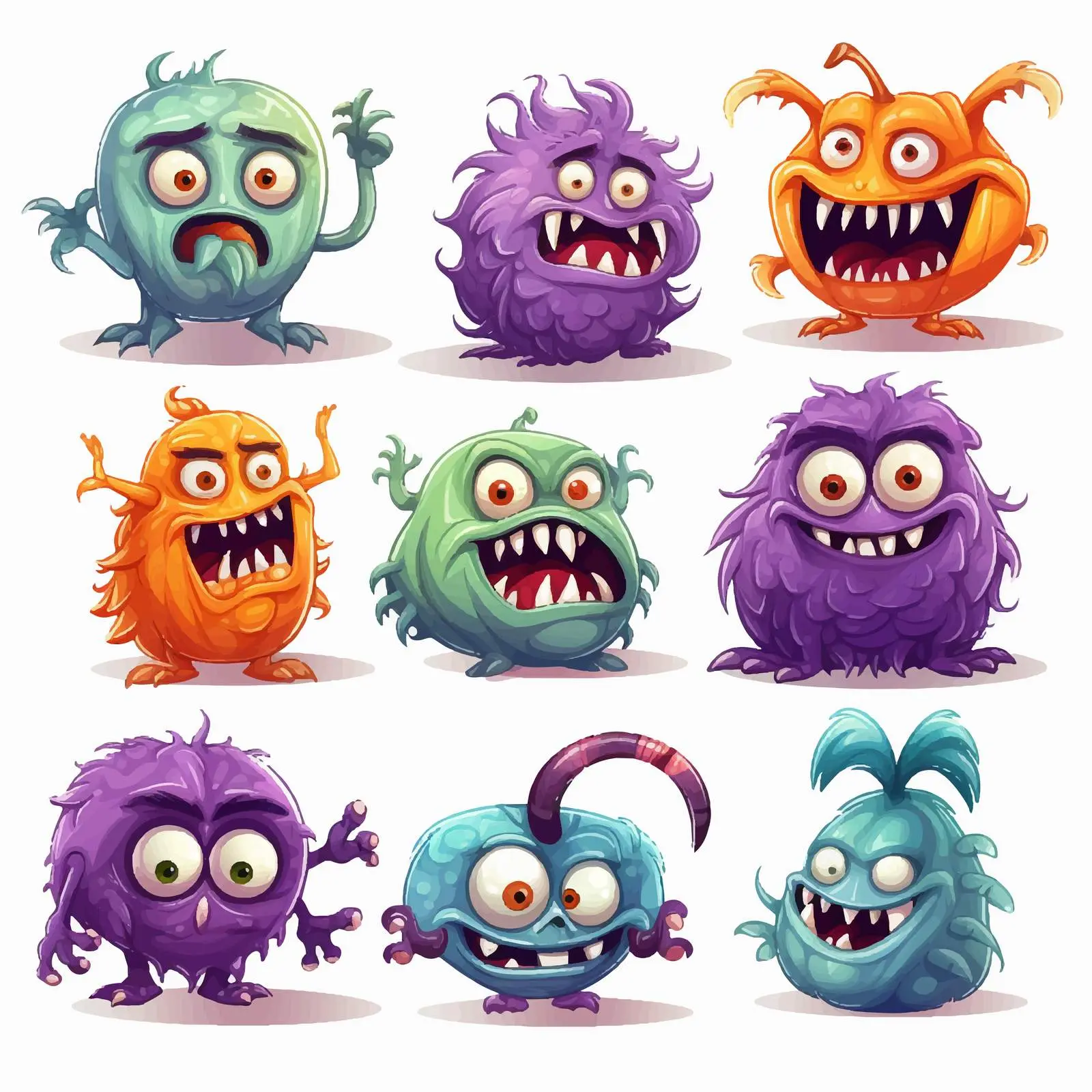 Scary Monsters Halloween Vector Set – free evil image from Dotvec