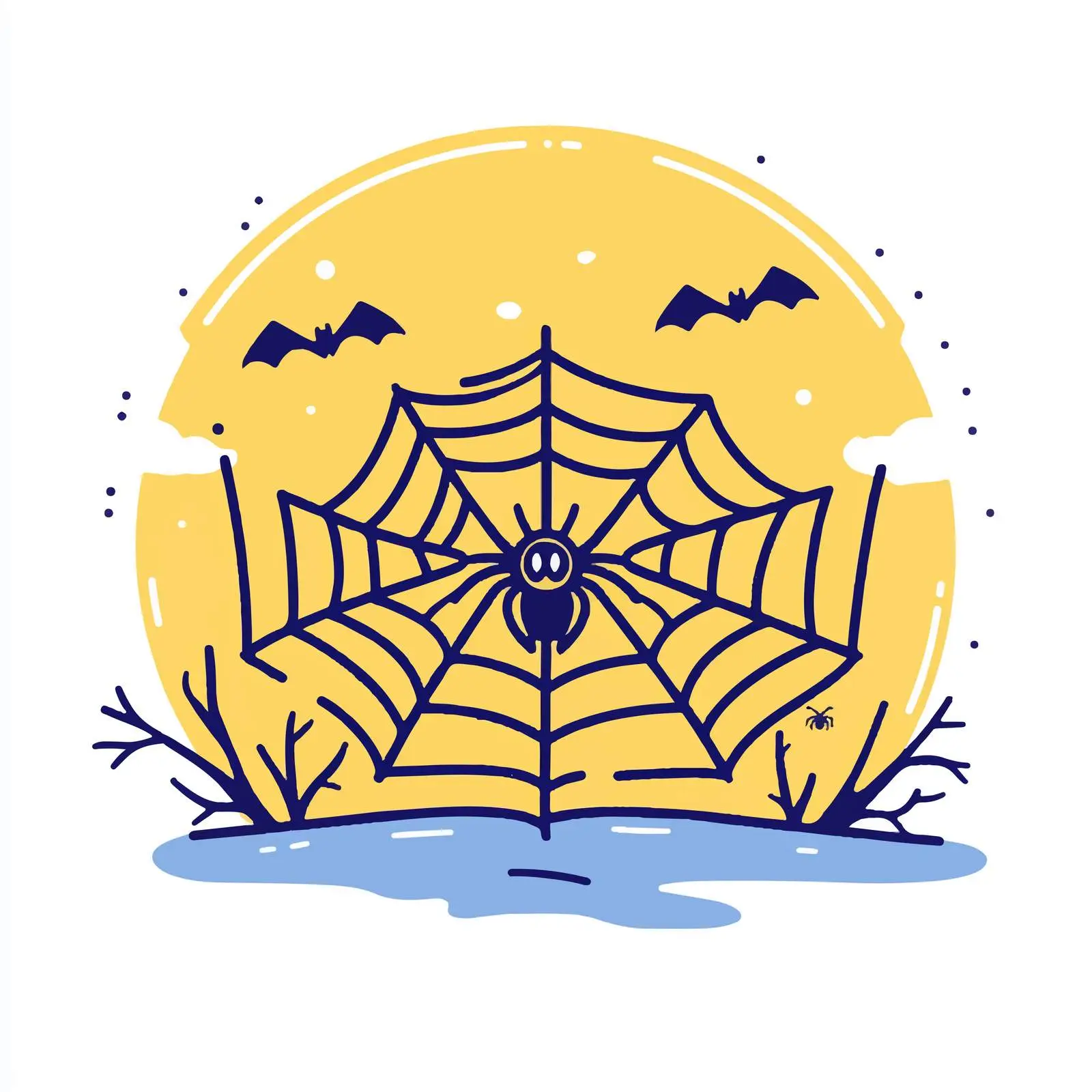 Flat Linear Spiderweb Icon for Halloween — free download from Dotvec