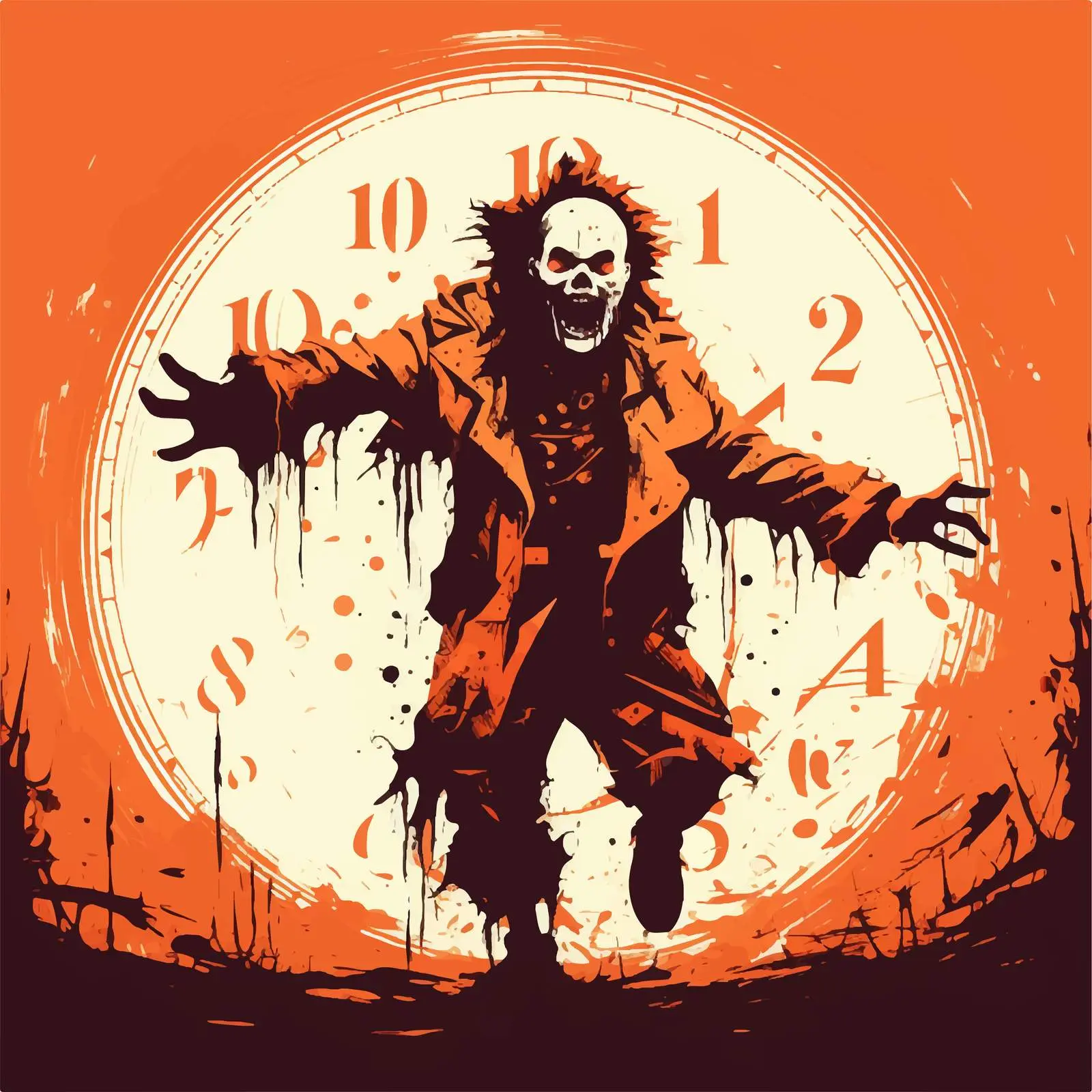 Creepy Clown Silhouette Halloween Vector Illustration — free download from Dotvec