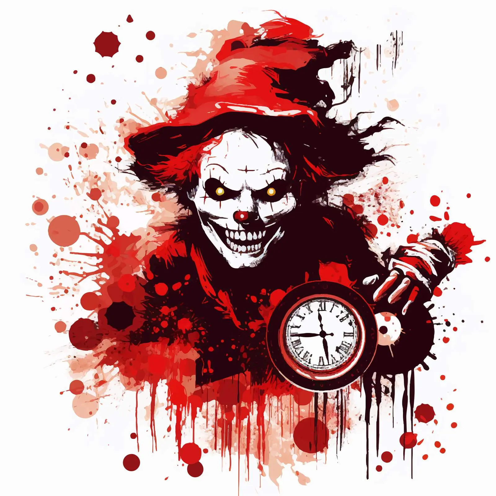 Creepy Clown Silhouette for Halloween Decor — free download from Dotvec