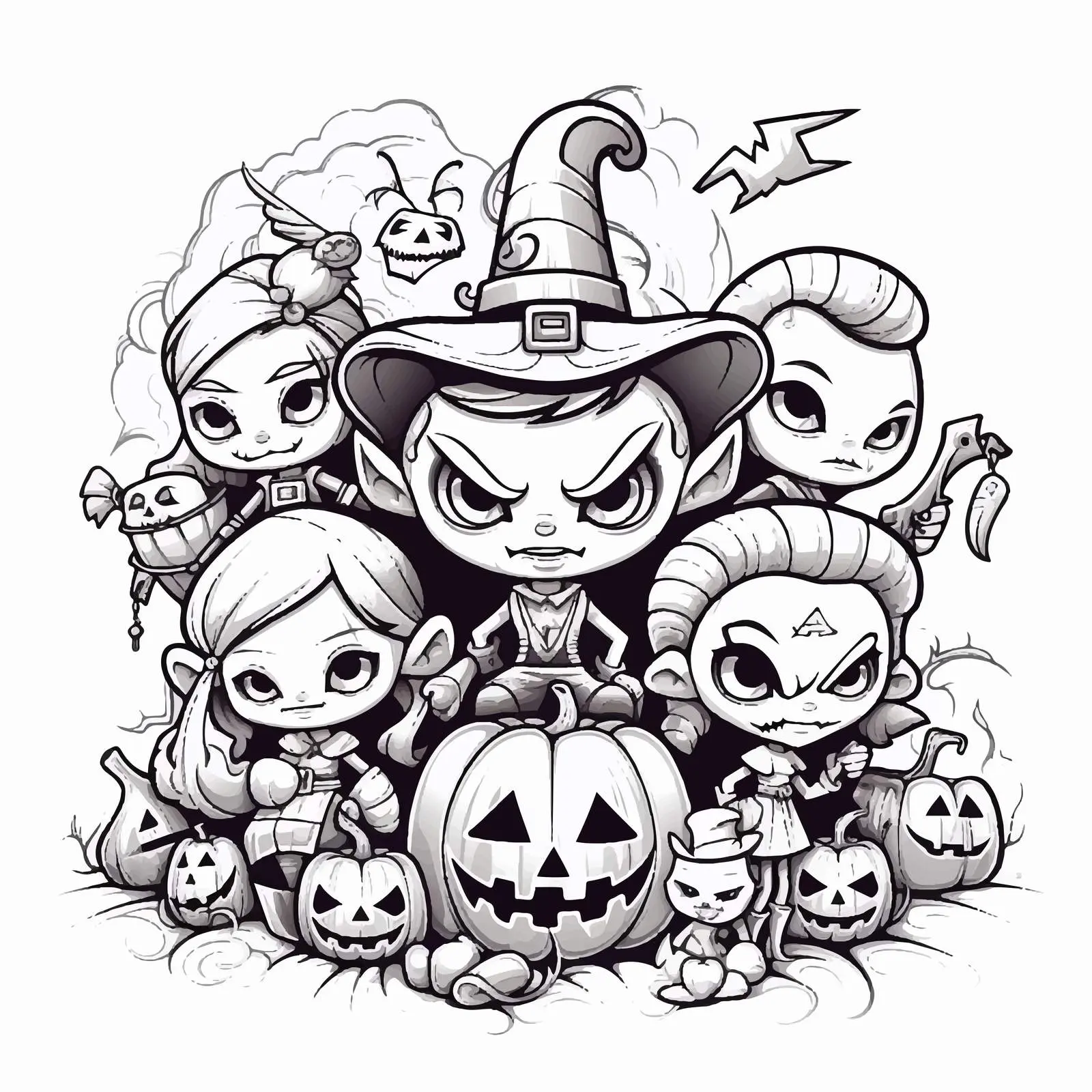 Black and White Halloween Trick or Treat Card – free ghost image from Dotvec