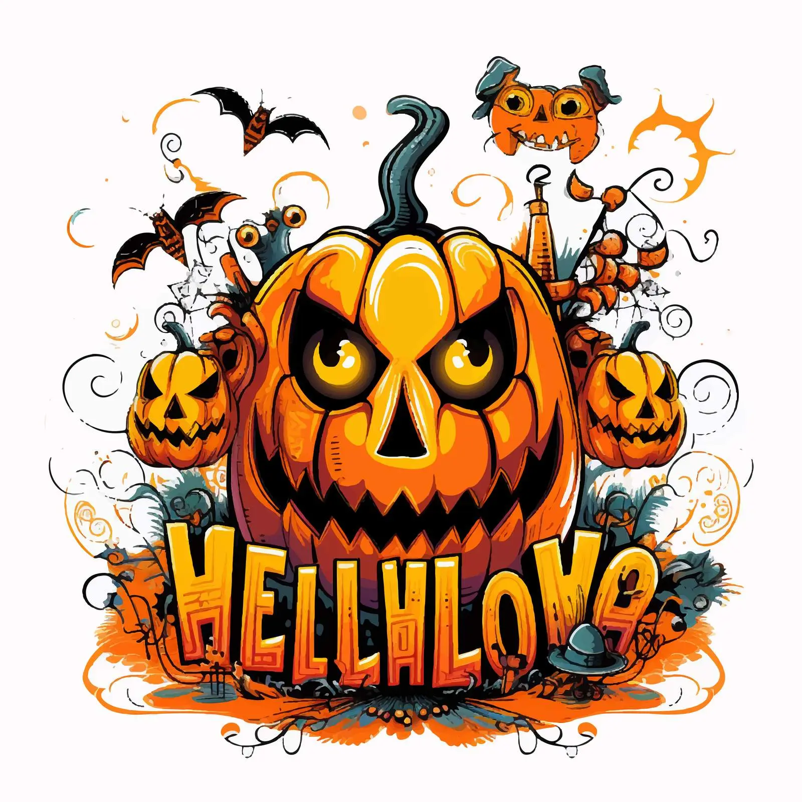 Bright Halloween Welcome Word Art Vector — free download from Dotvec